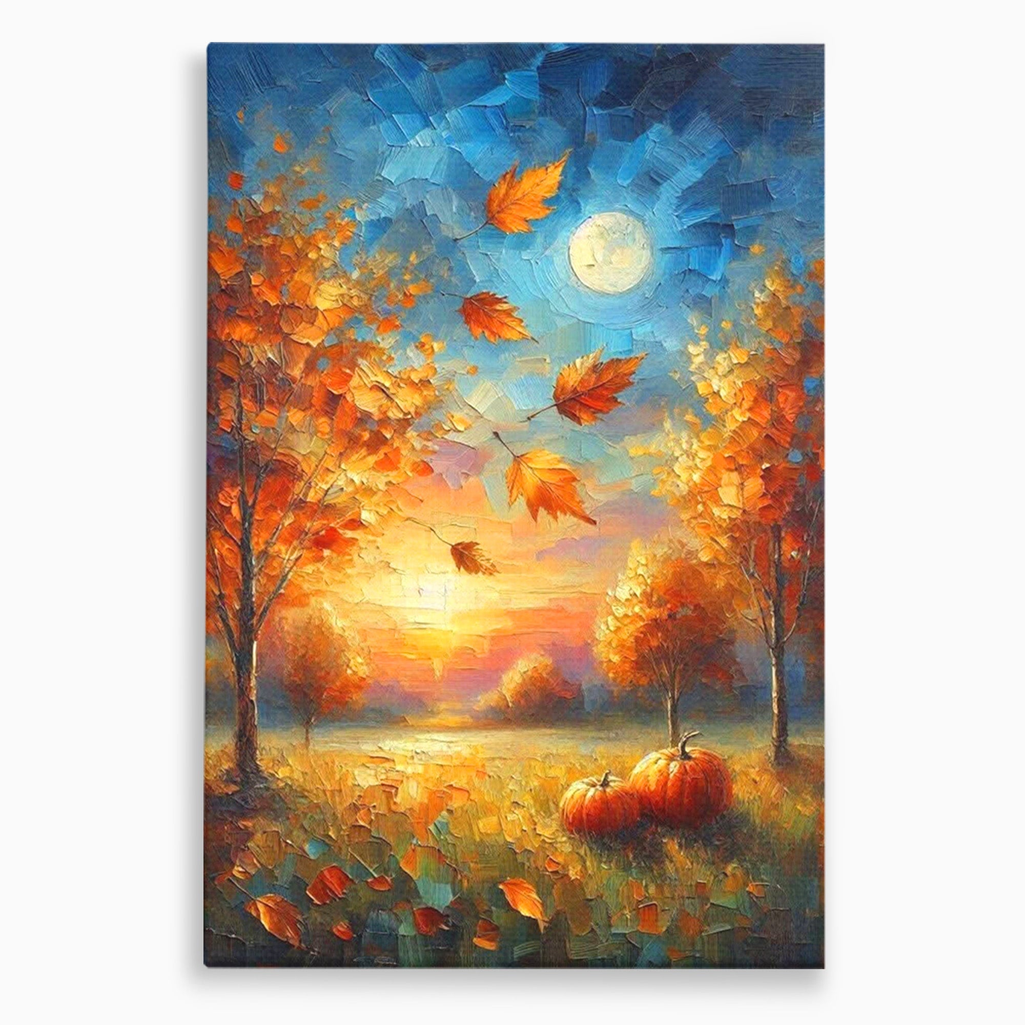 Tablou Canvas Premium LuxCanva® PI1114, Toamna Magica, Auriu, Peisaj, Frunze, Apus, Living, Culori Vibrante
