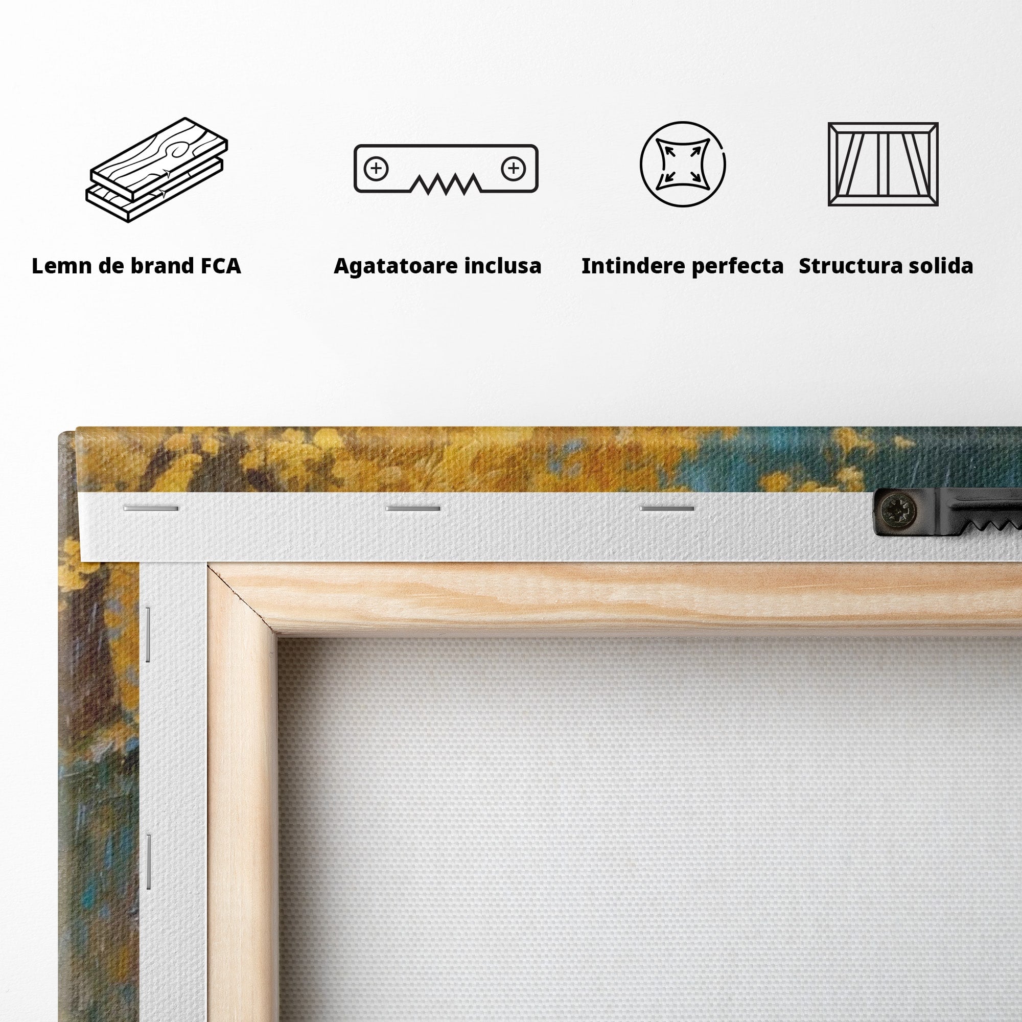 Tablou Canvas Premium LuxCanva® PI1116, Plimbare In Ploaie, Femeie, Umbrela, Toamna, Living, Peisaj, Culori Vibrante