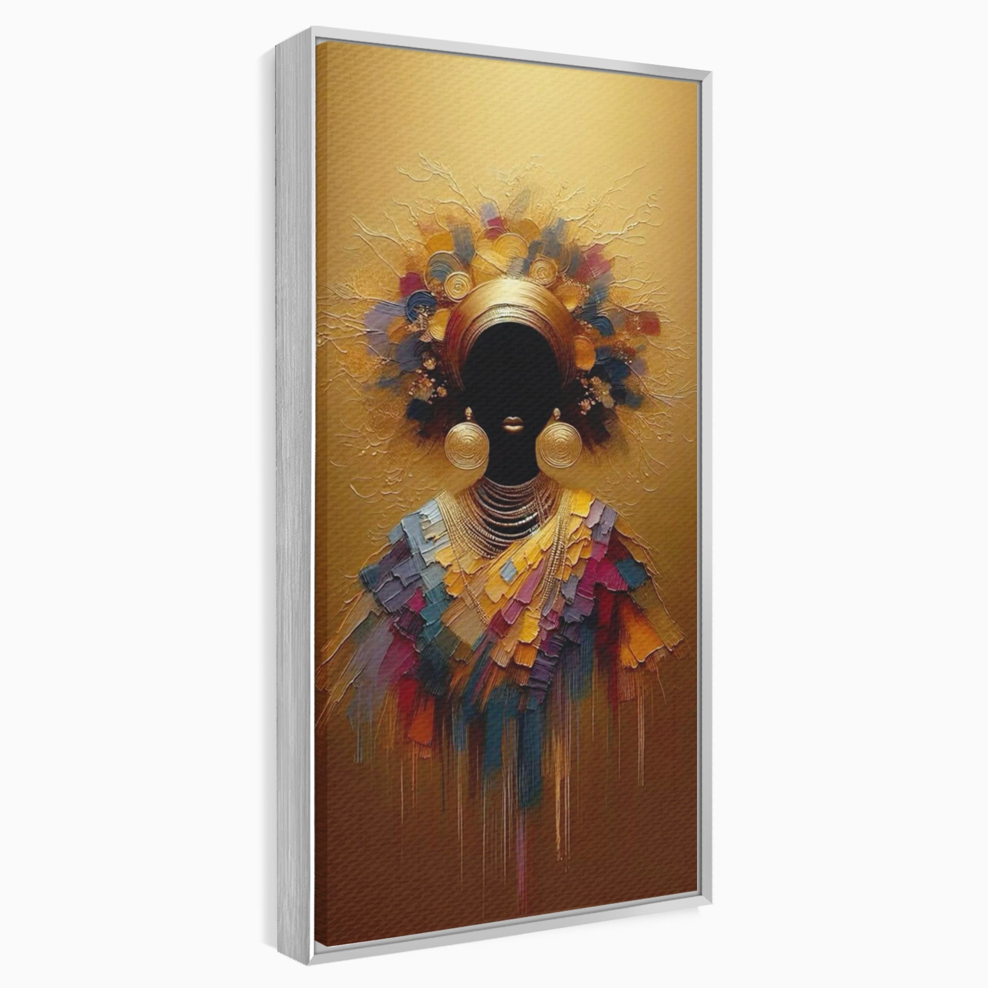Tablou Canvas Premium LuxCanva® PI1118, Regina Africana, Bijuterii, Portret, Arta Contemporana, Eleganta, Dormitor, Living, Culori Vibrante