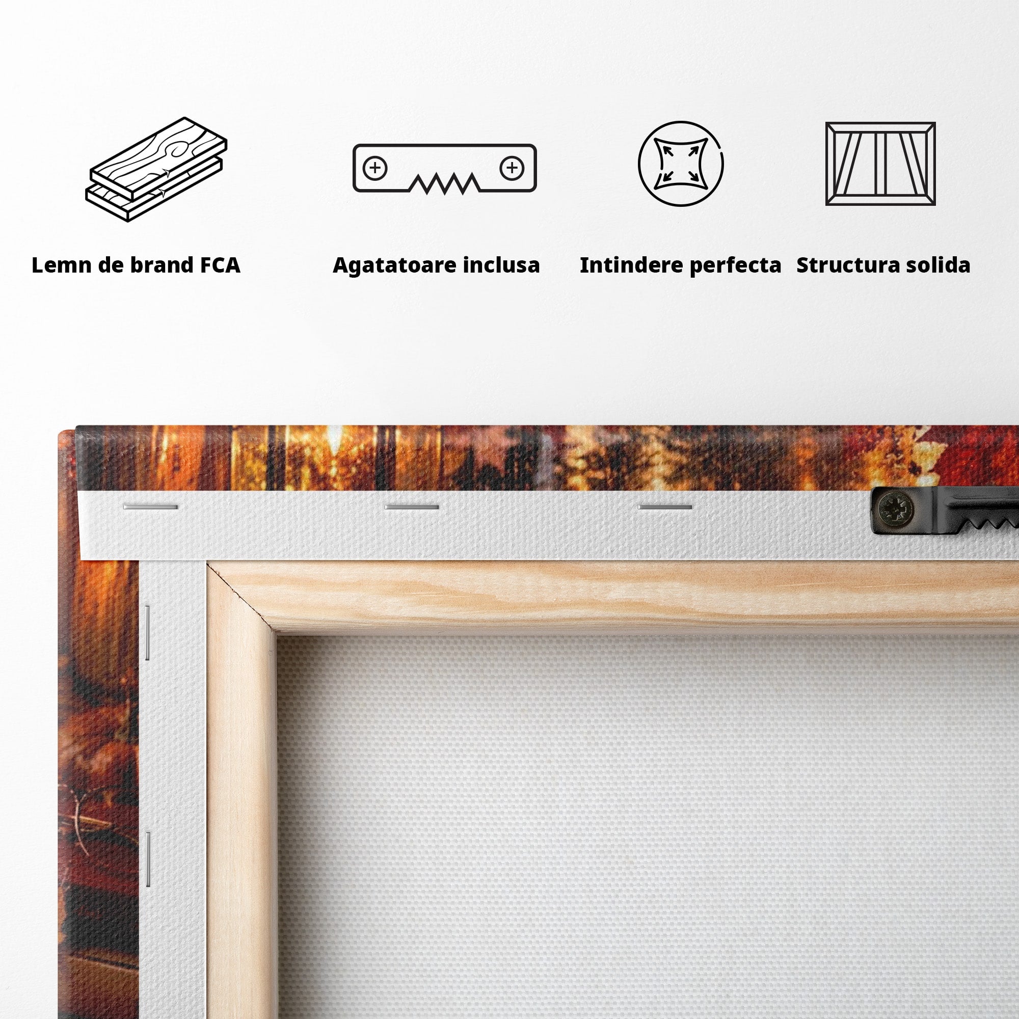 Tablou Canvas Premium LuxCanva® PI1120, Toamna Cocheta, Liniste, Cafea, Relaxare, Living, Plimbare, Culori Vibrante