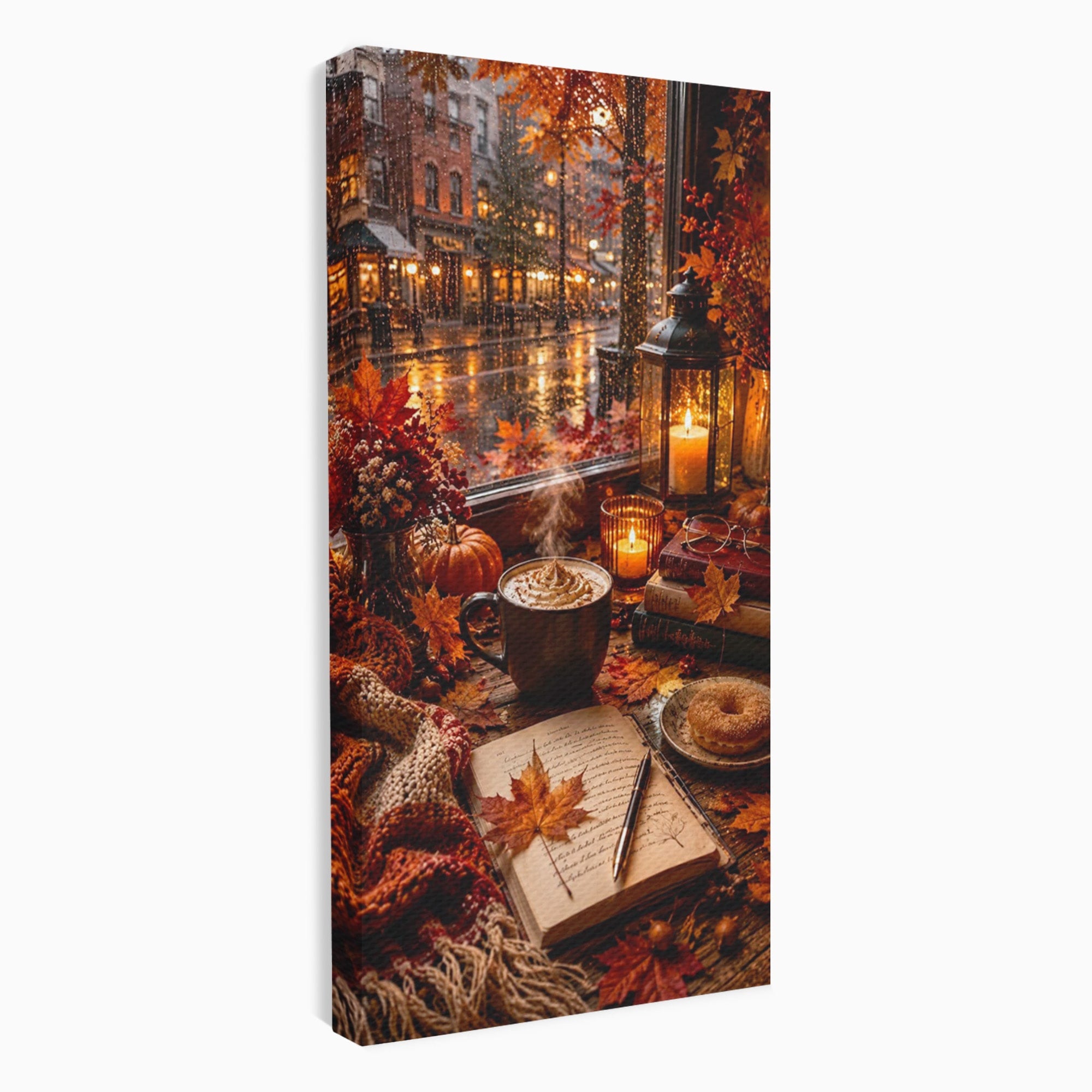Tablou Canvas Premium LuxCanva® PI1120, Toamna Cocheta, Liniste, Cafea, Relaxare, Living, Plimbare, Culori Vibrante