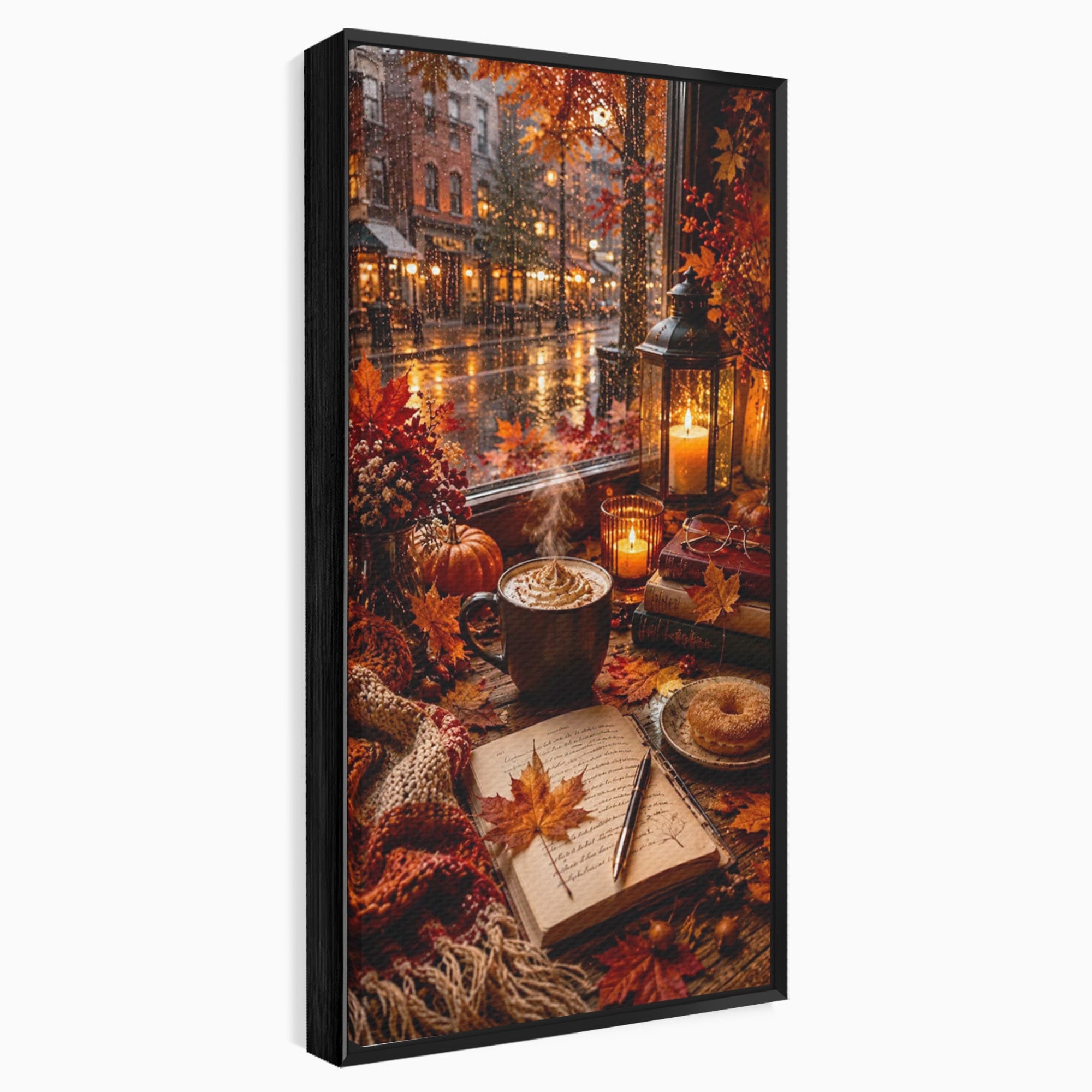 Tablou Canvas Premium LuxCanva® PI1120, Toamna Cocheta, Liniste, Cafea, Relaxare, Living, Plimbare, Culori Vibrante