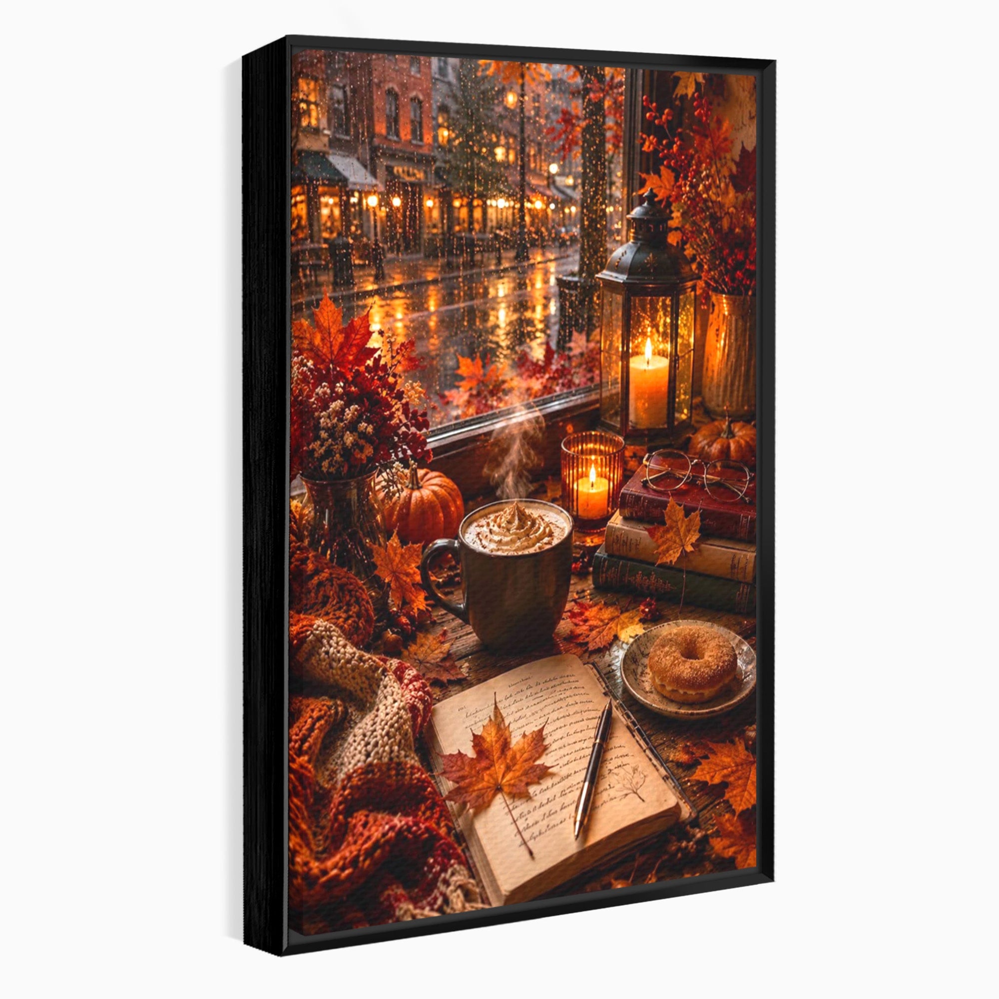 Tablou Canvas Premium LuxCanva® PI1120, Toamna Cocheta, Liniste, Cafea, Relaxare, Living, Plimbare, Culori Vibrante