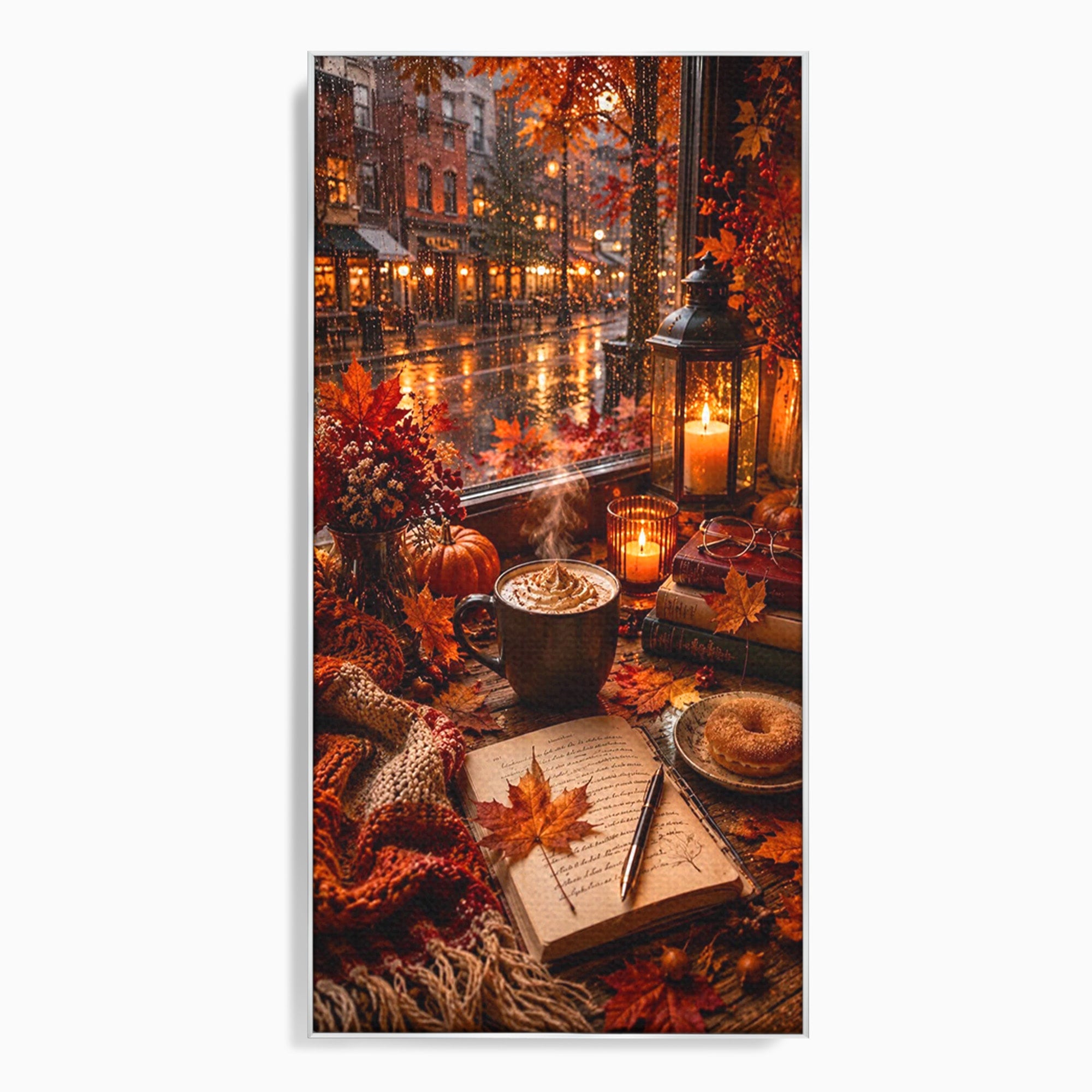 Tablou Canvas Premium LuxCanva® PI1120, Toamna Cocheta, Liniste, Cafea, Relaxare, Living, Plimbare, Culori Vibrante