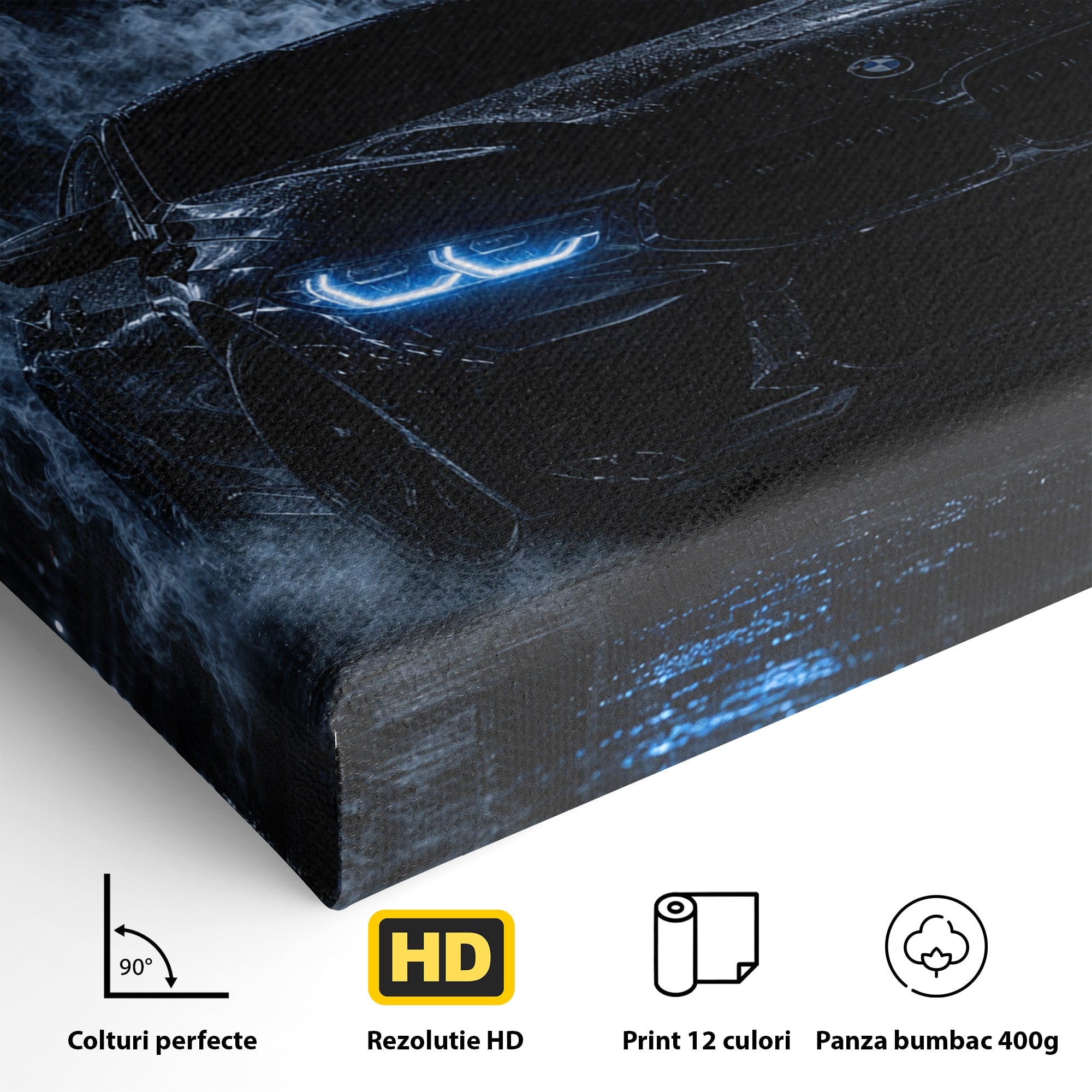 Tablou Canvas Premium LuxCanva® PI1135, Masina In Noapte, Vehicul, Intuneric, Mister, Ploaie, Living, Dormitor, Culori Vibrante