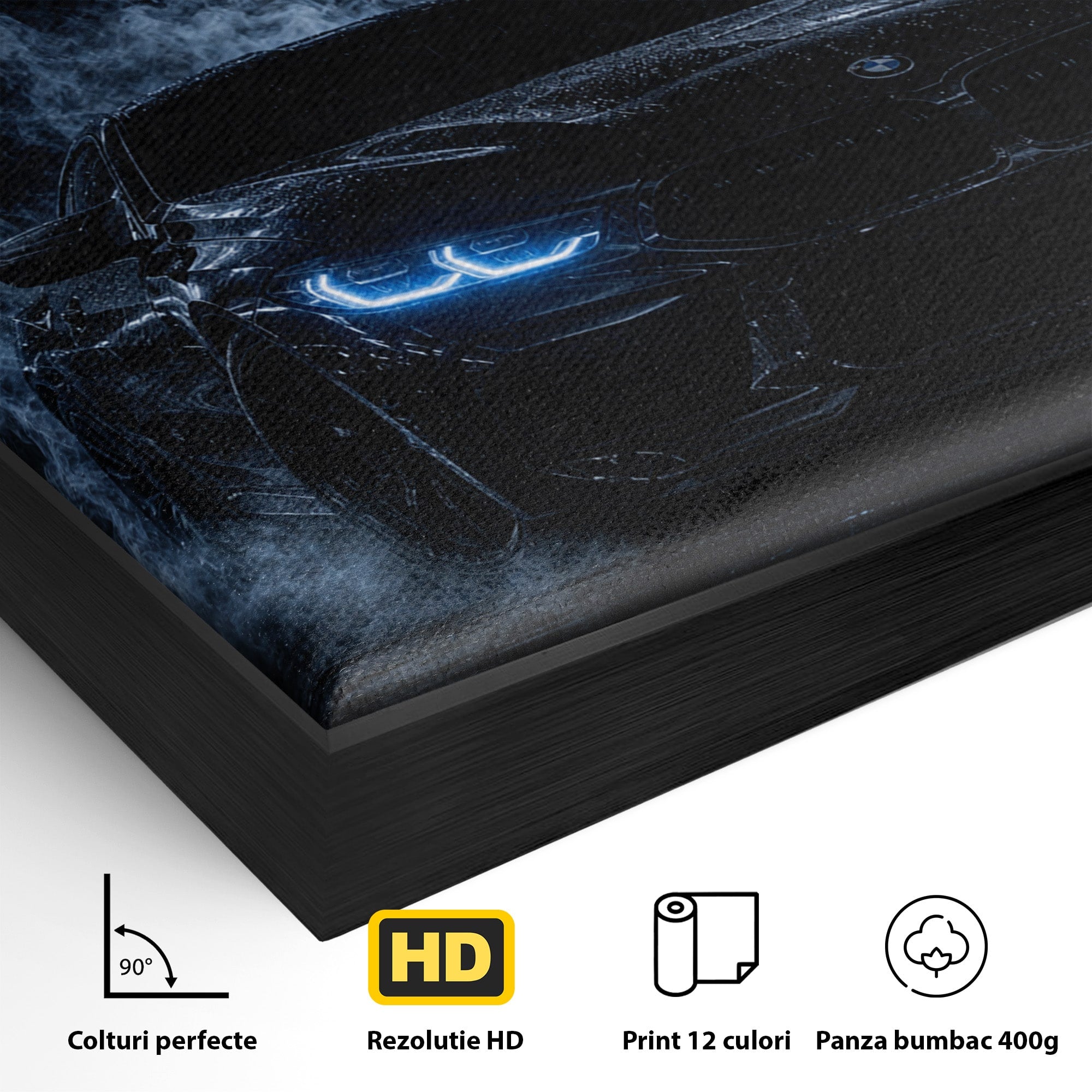Tablou Canvas Premium LuxCanva® PI1135, Masina In Noapte, Vehicul, Intuneric, Mister, Ploaie, Living, Dormitor, Culori Vibrante