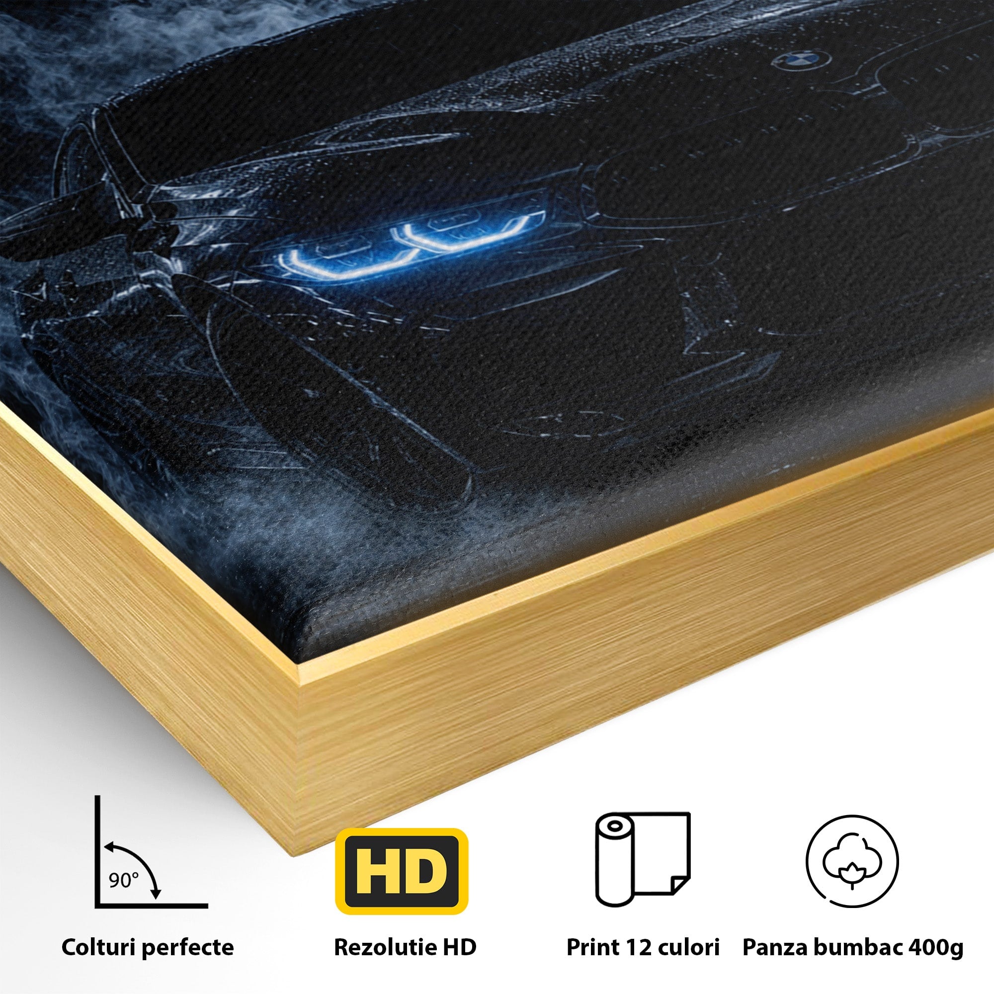 Tablou Canvas Premium LuxCanva® PI1135, Masina In Noapte, Vehicul, Intuneric, Mister, Ploaie, Living, Dormitor, Culori Vibrante