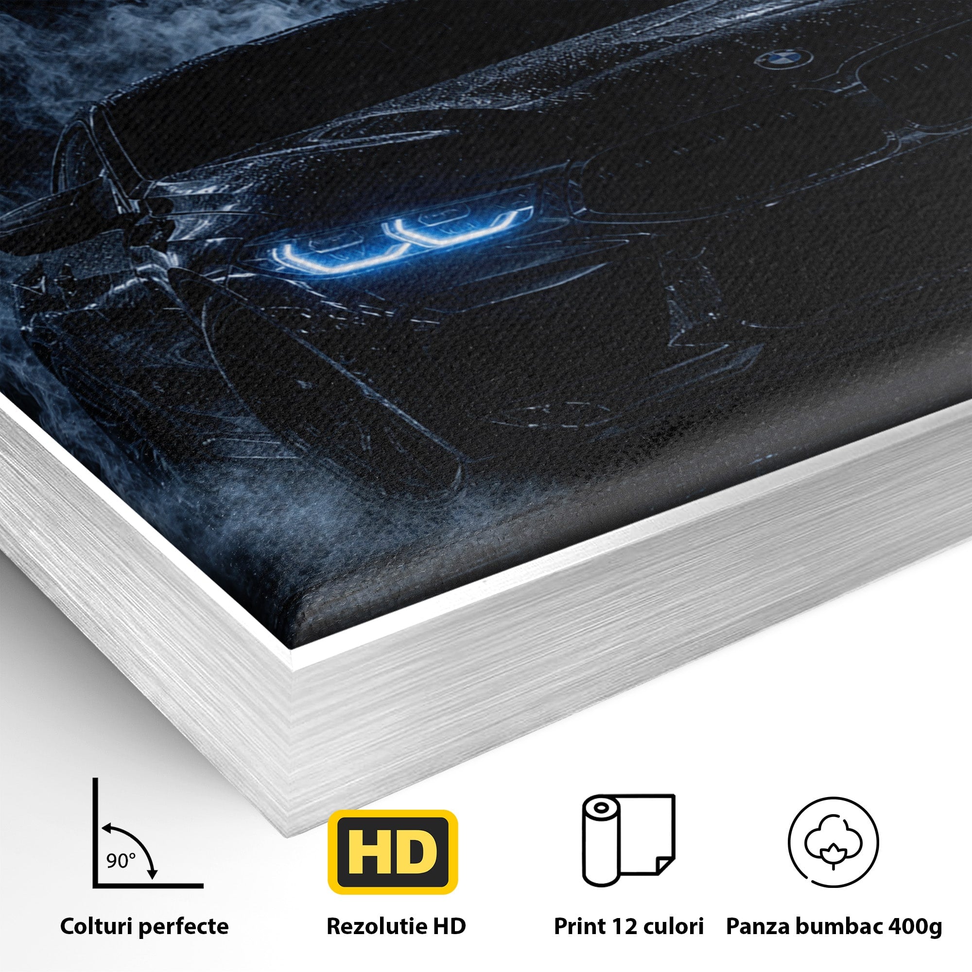 Tablou Canvas Premium LuxCanva® PI1135, Masina In Noapte, Vehicul, Intuneric, Mister, Ploaie, Living, Dormitor, Culori Vibrante