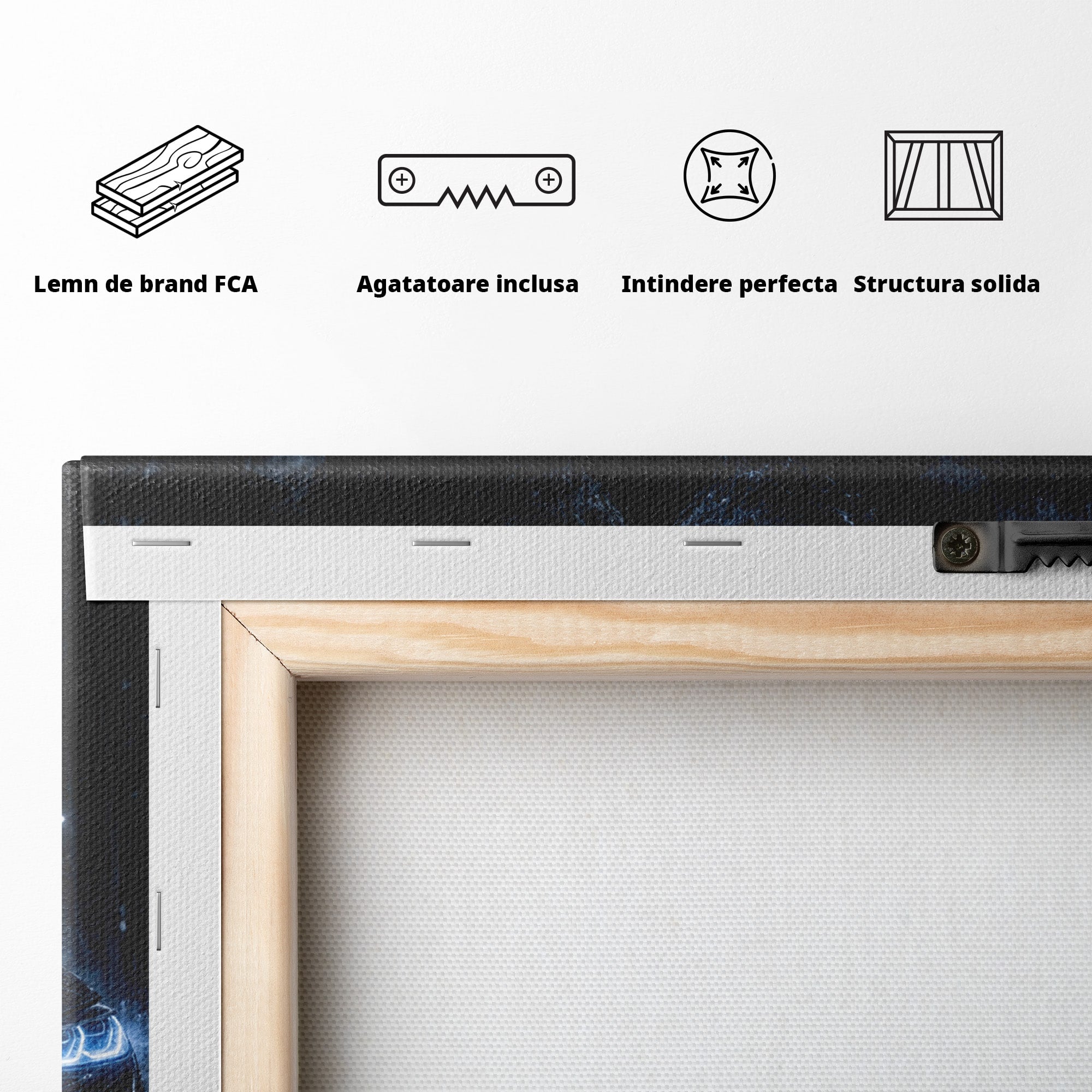 Tablou Canvas Premium LuxCanva® PI1135, Masina In Noapte, Vehicul, Intuneric, Mister, Ploaie, Living, Dormitor, Culori Vibrante