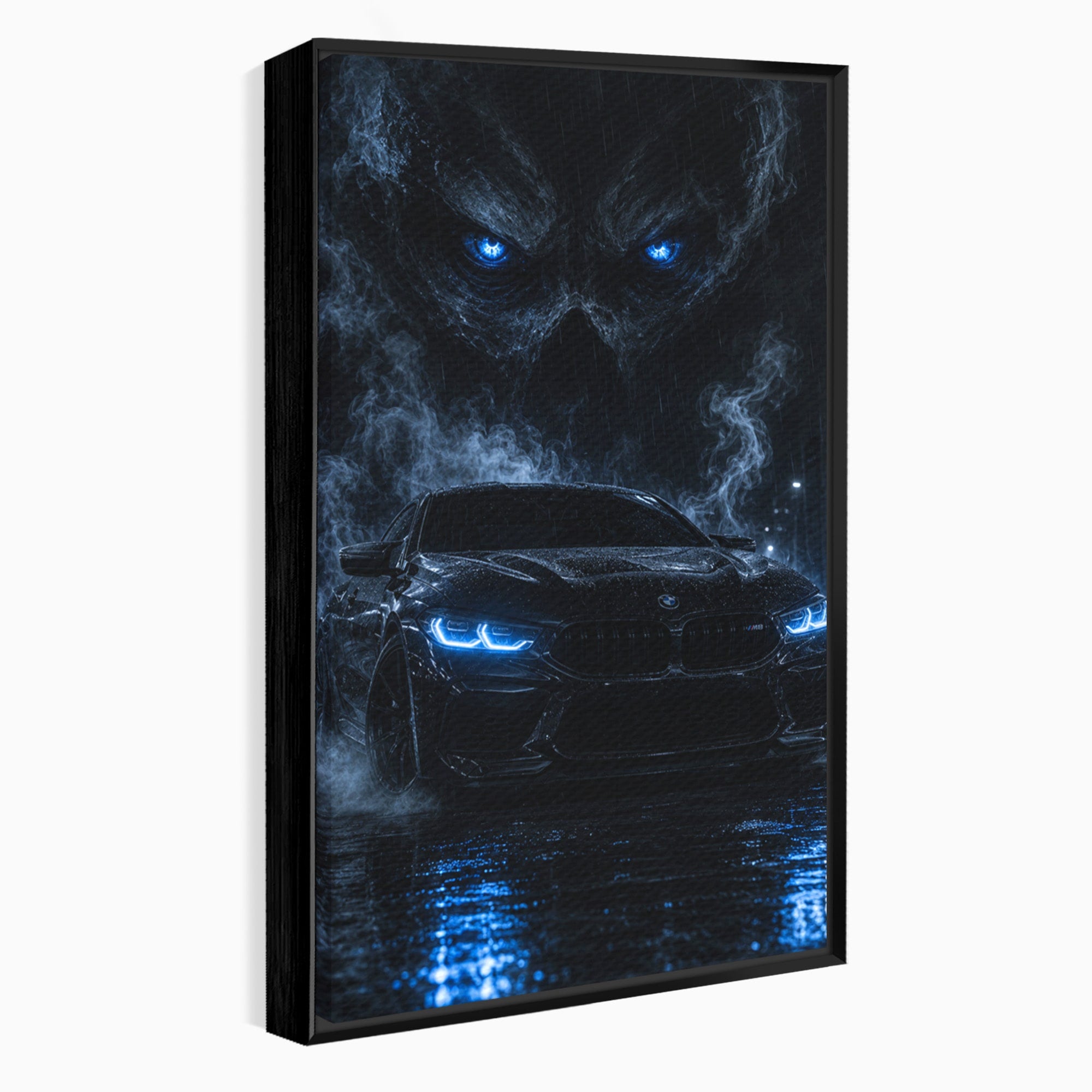 Tablou Canvas Premium LuxCanva® PI1135, Masina In Noapte, Vehicul, Intuneric, Mister, Ploaie, Living, Dormitor, Culori Vibrante