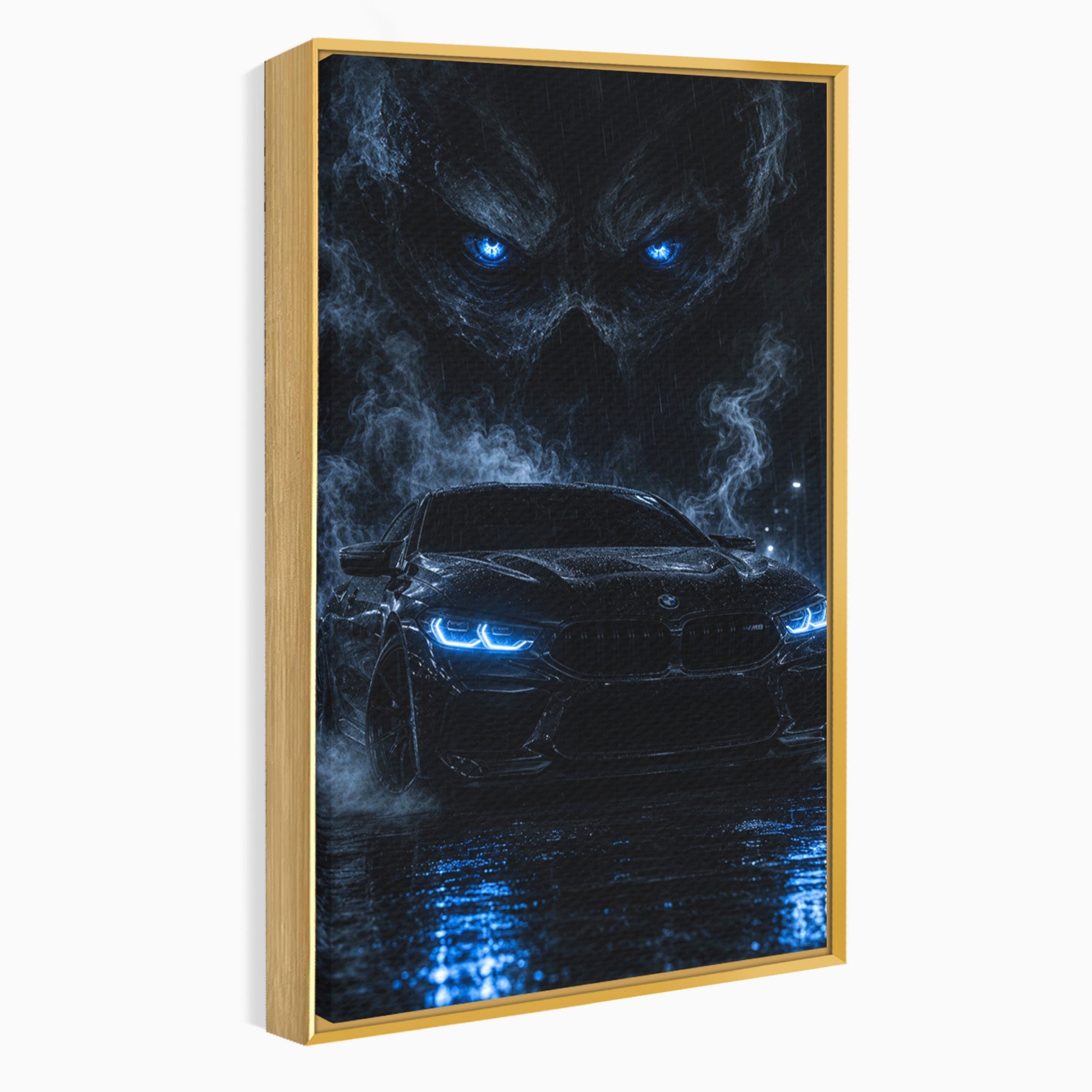 Tablou Canvas Premium LuxCanva® PI1135, Masina In Noapte, Vehicul, Intuneric, Mister, Ploaie, Living, Dormitor, Culori Vibrante