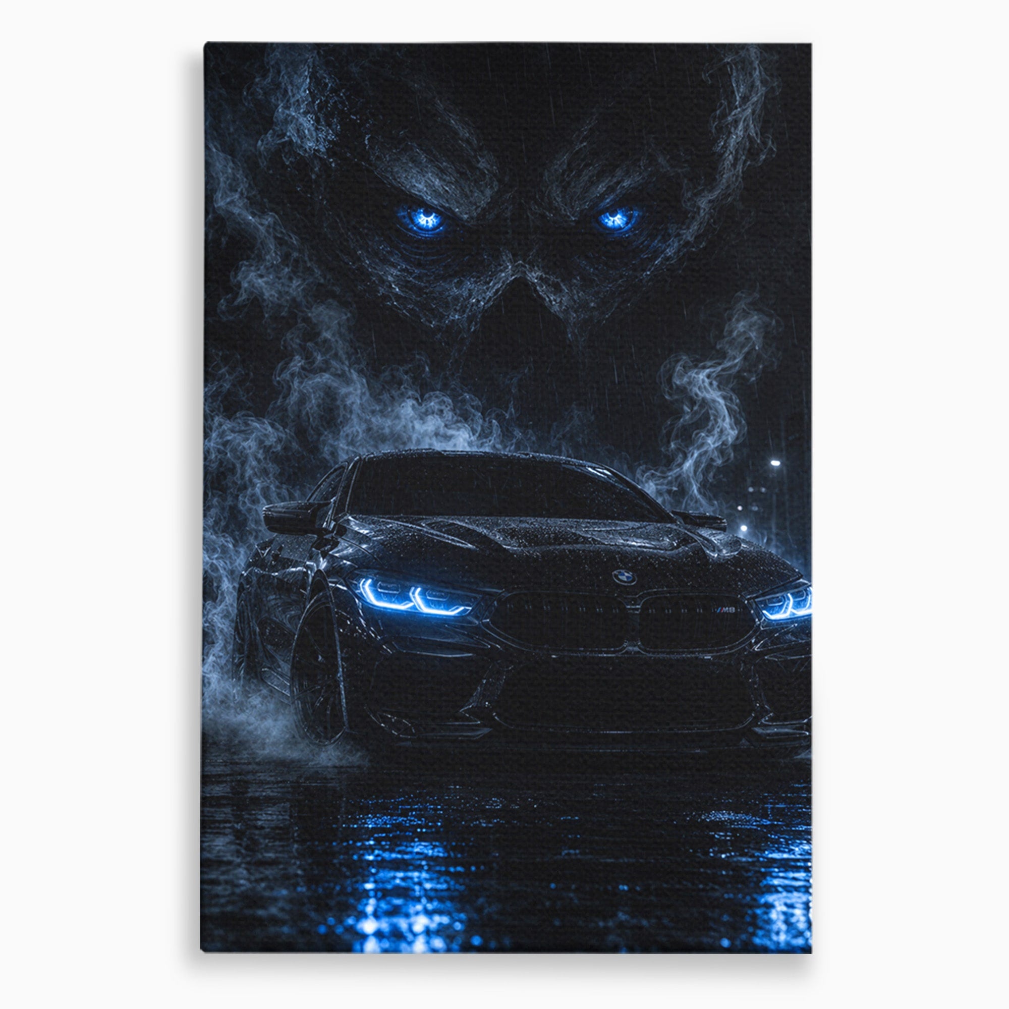 Tablou Canvas Premium LuxCanva® PI1135, Masina In Noapte, Vehicul, Intuneric, Mister, Ploaie, Living, Dormitor, Culori Vibrante