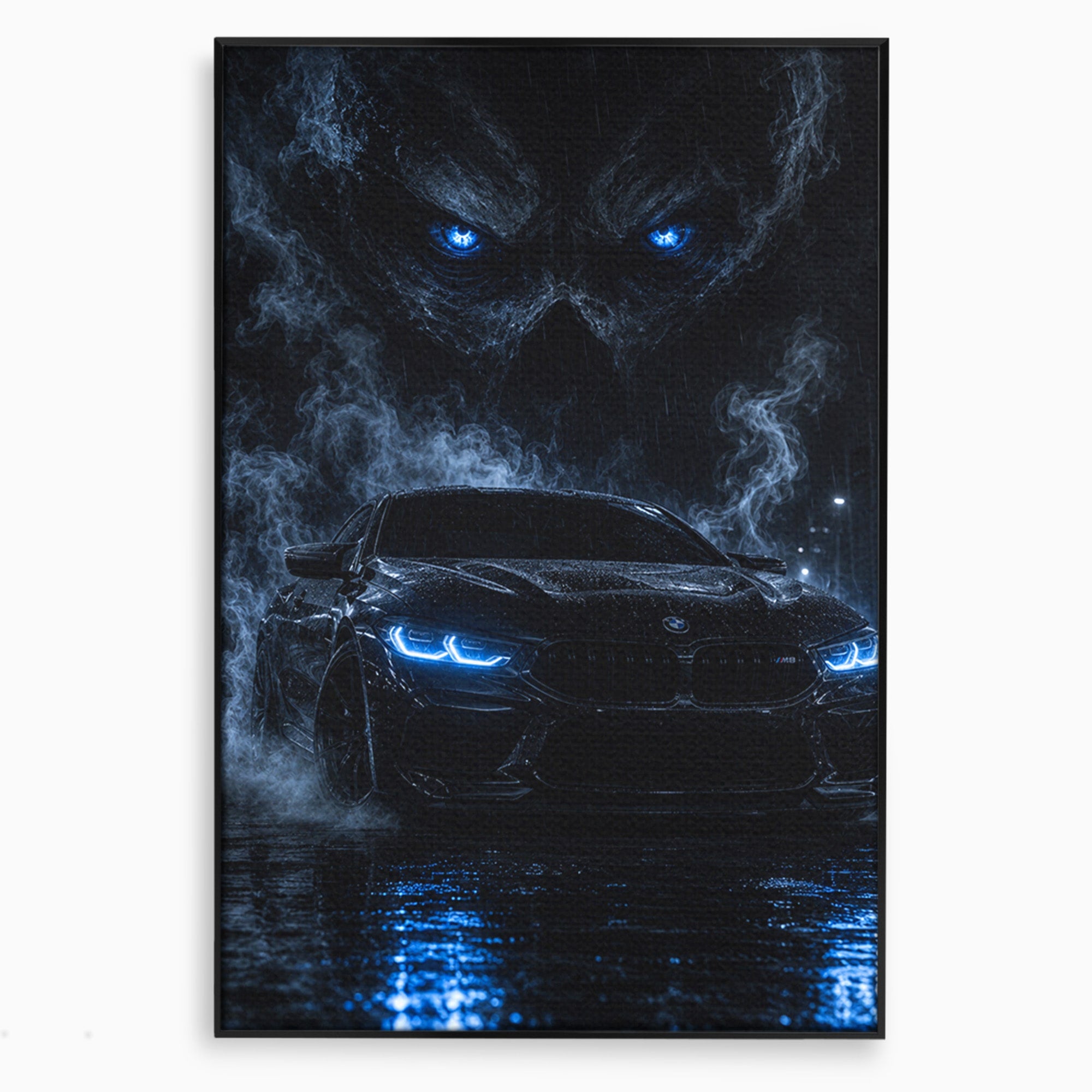 Tablou Canvas Premium LuxCanva® PI1135, Masina In Noapte, Vehicul, Intuneric, Mister, Ploaie, Living, Dormitor, Culori Vibrante