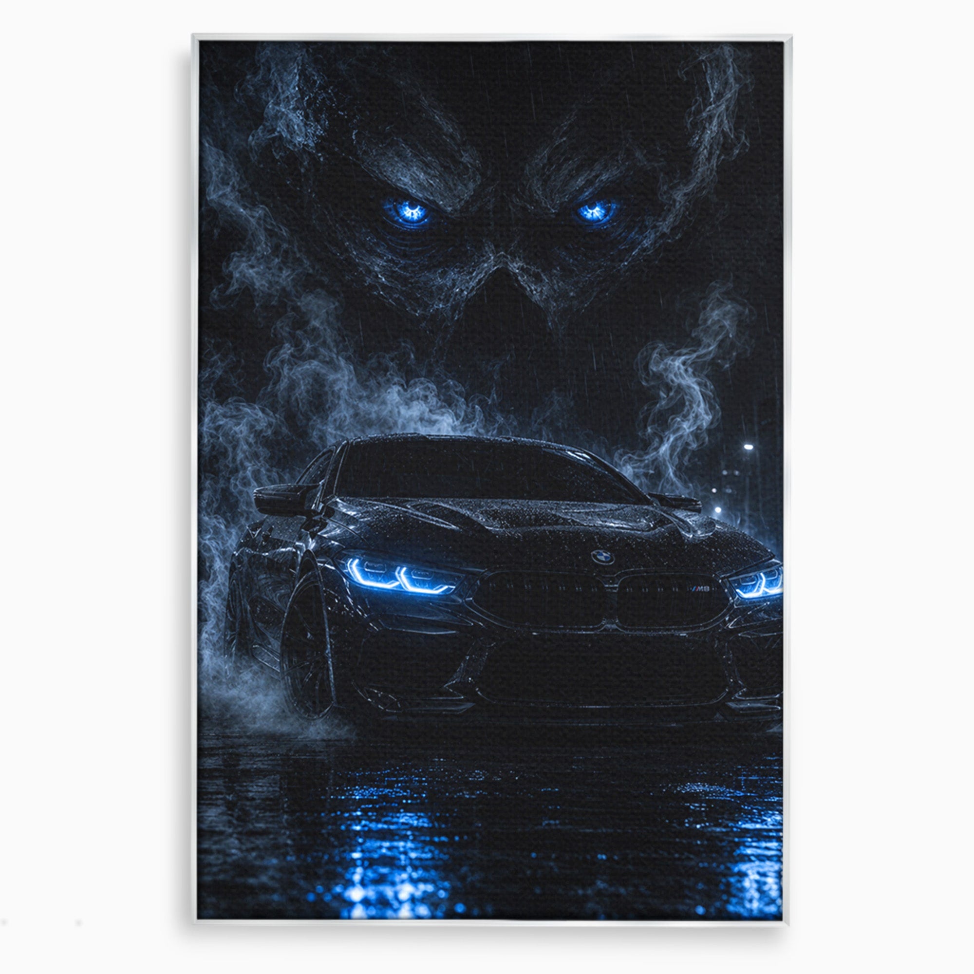 Tablou Canvas Premium LuxCanva® PI1135, Masina In Noapte, Vehicul, Intuneric, Mister, Ploaie, Living, Dormitor, Culori Vibrante