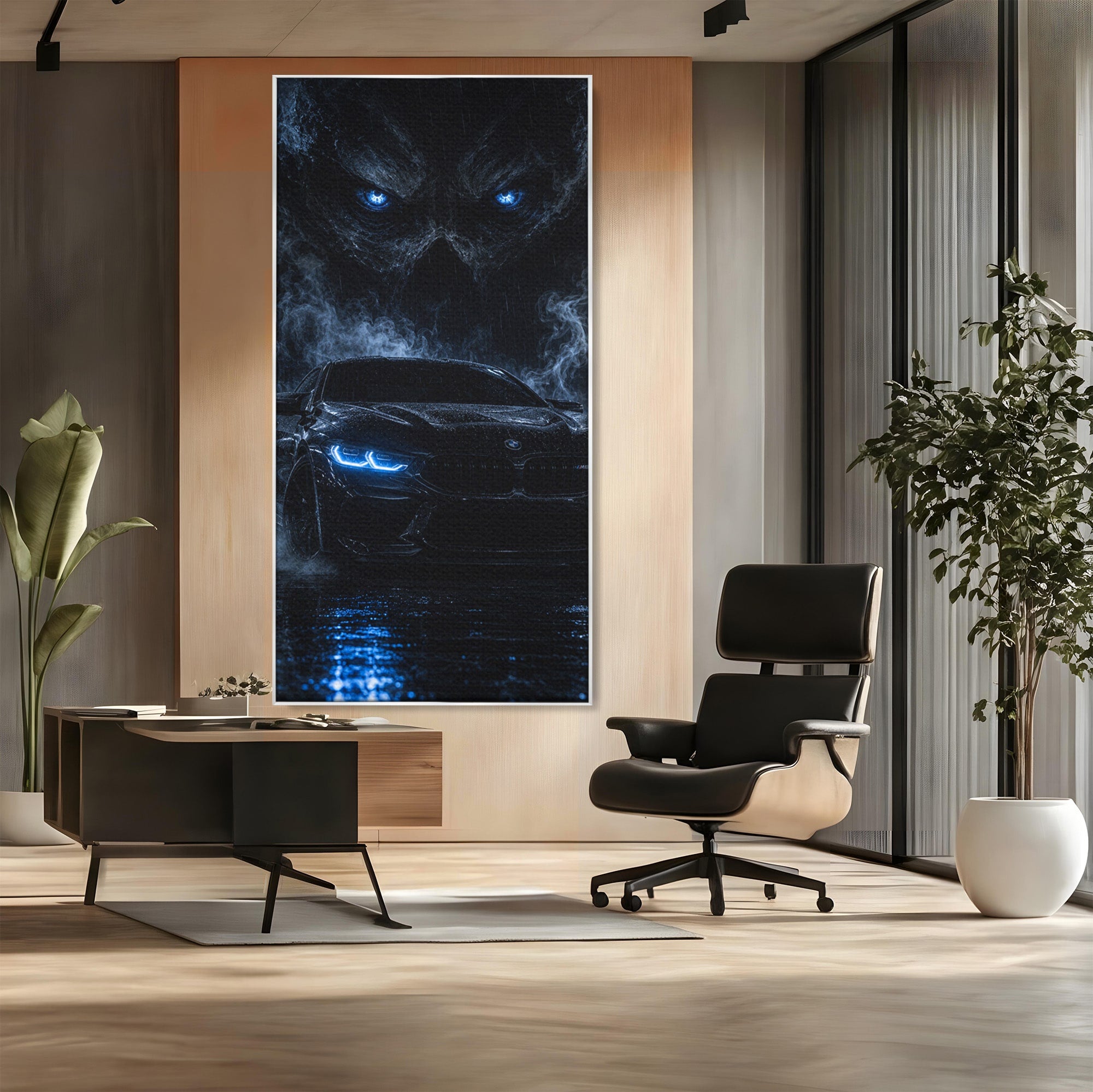Tablou Canvas Premium LuxCanva® PI1135, Masina In Noapte, Vehicul, Intuneric, Mister, Ploaie, Living, Dormitor, Culori Vibrante