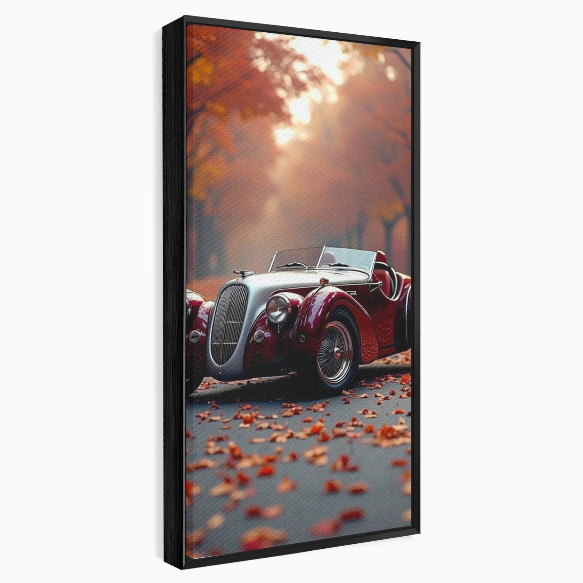 Tablou Canvas Premium LuxCanva® PI1138, Masina Clasica In Toamna, Vechi, Anotimp, Frunze, Retro, Living, Culori Vibrante