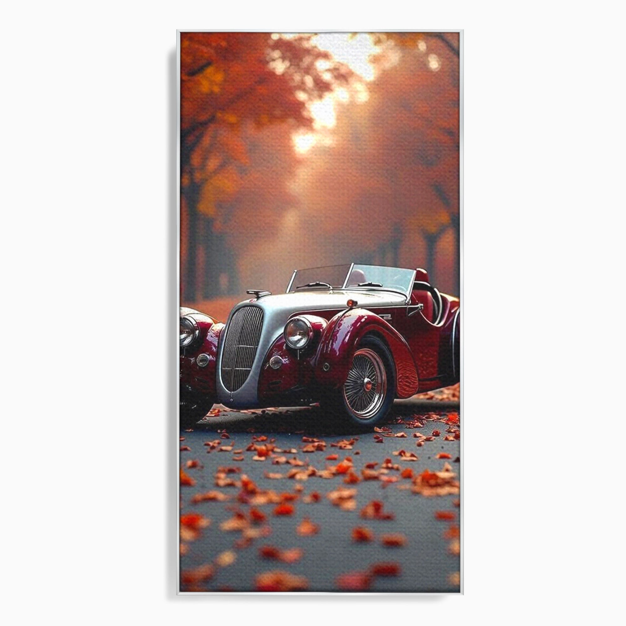 Tablou Canvas Premium LuxCanva® PI1138, Masina Clasica In Toamna, Vechi, Anotimp, Frunze, Retro, Living, Culori Vibrante
