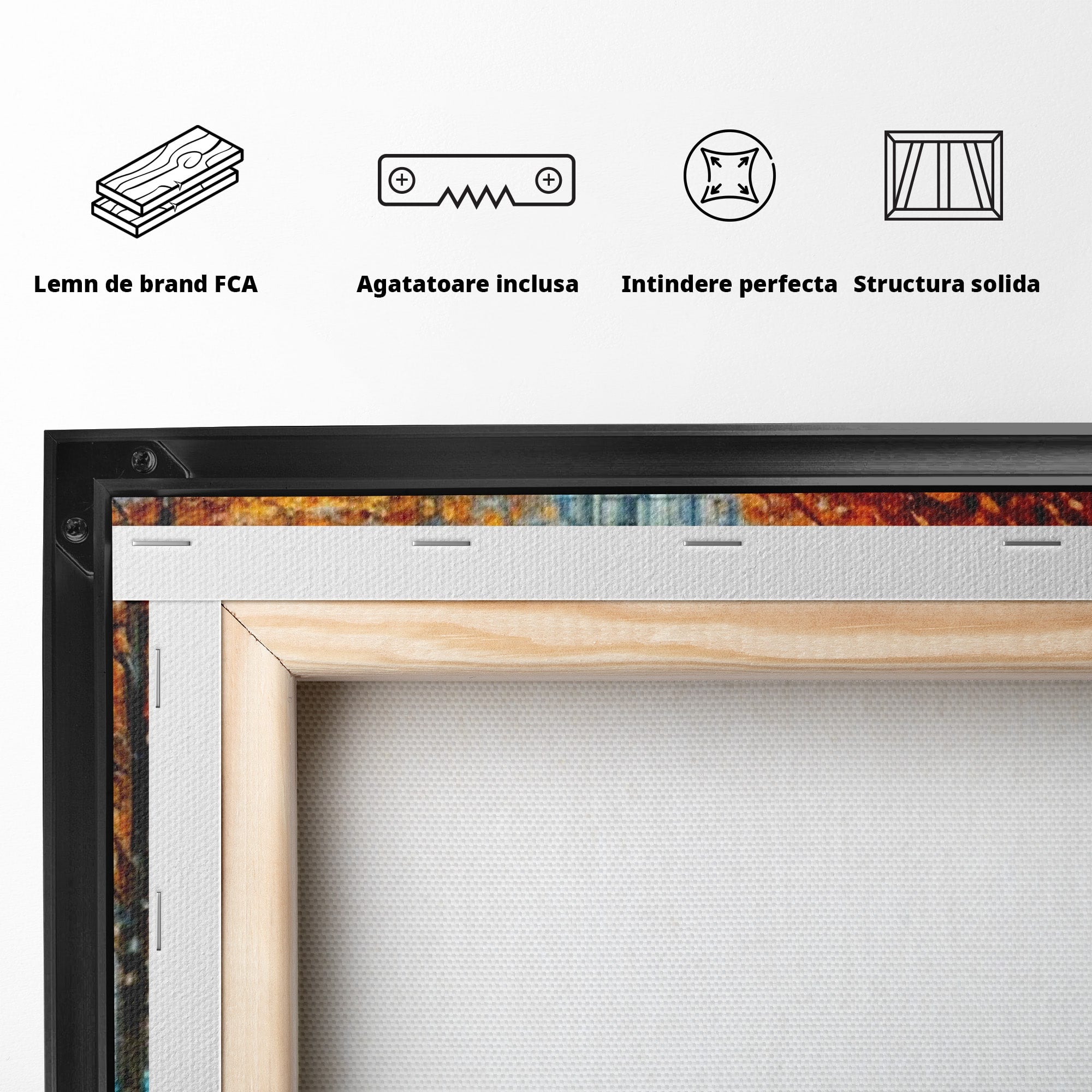 Tablou Canvas Premium LuxCanva® PI1139, Tramvai De Toamna, Sine, Calatorie, Oras, Peisaj Urban, Living, Culori Cald, Culori Vibrante