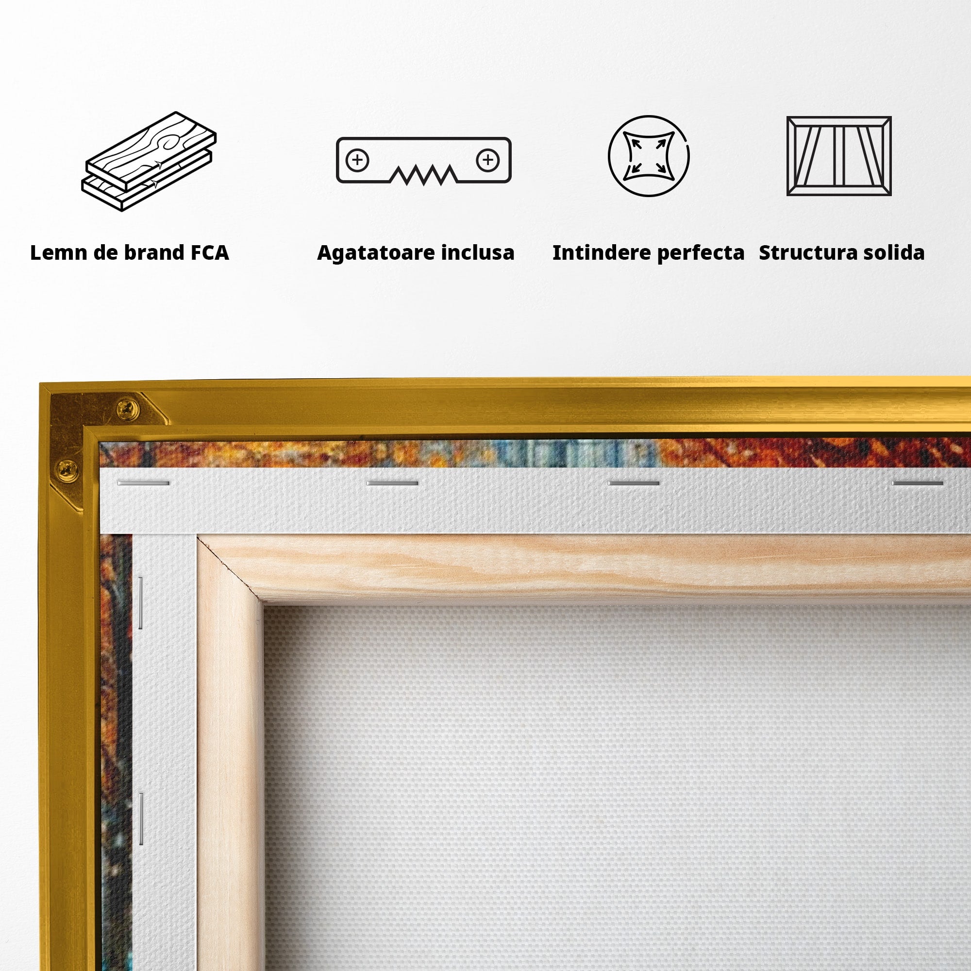 Tablou Canvas Premium LuxCanva® PI1139, Tramvai De Toamna, Sine, Calatorie, Oras, Peisaj Urban, Living, Culori Cald, Culori Vibrante