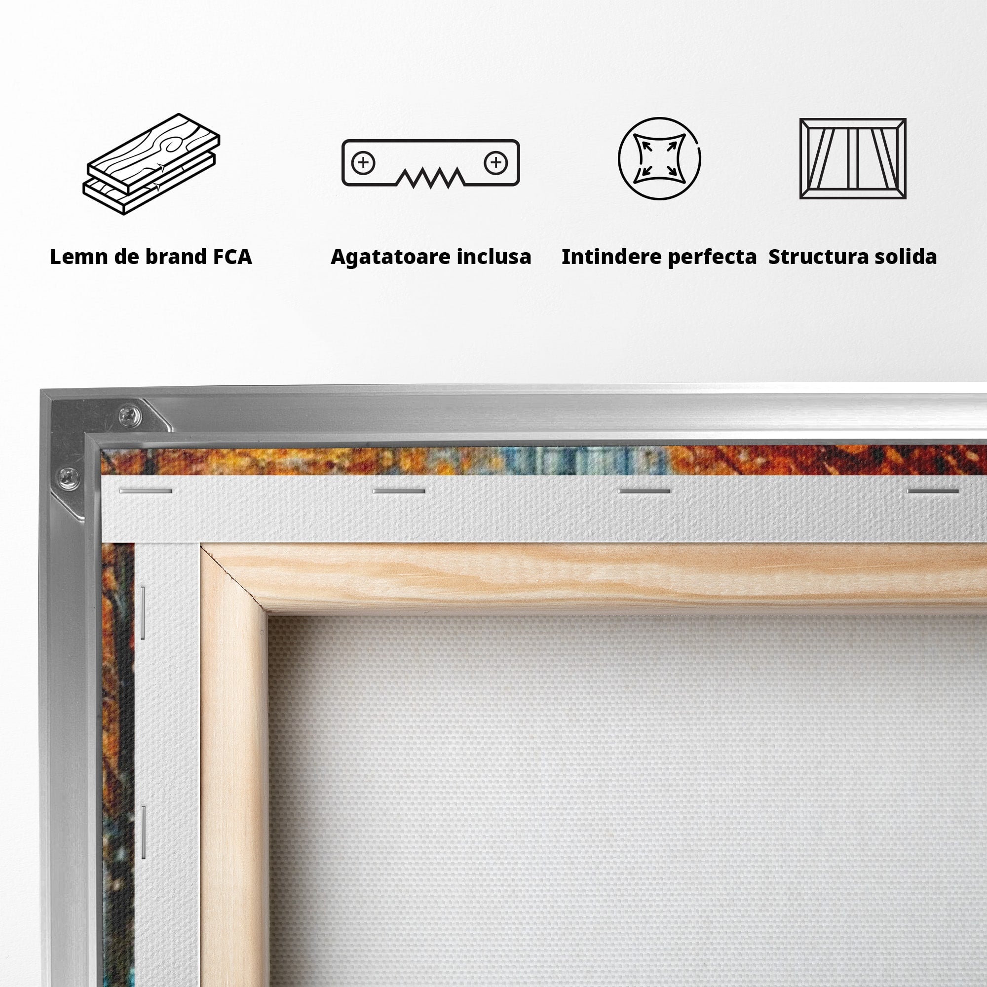 Tablou Canvas Premium LuxCanva® PI1139, Tramvai De Toamna, Sine, Calatorie, Oras, Peisaj Urban, Living, Culori Cald, Culori Vibrante