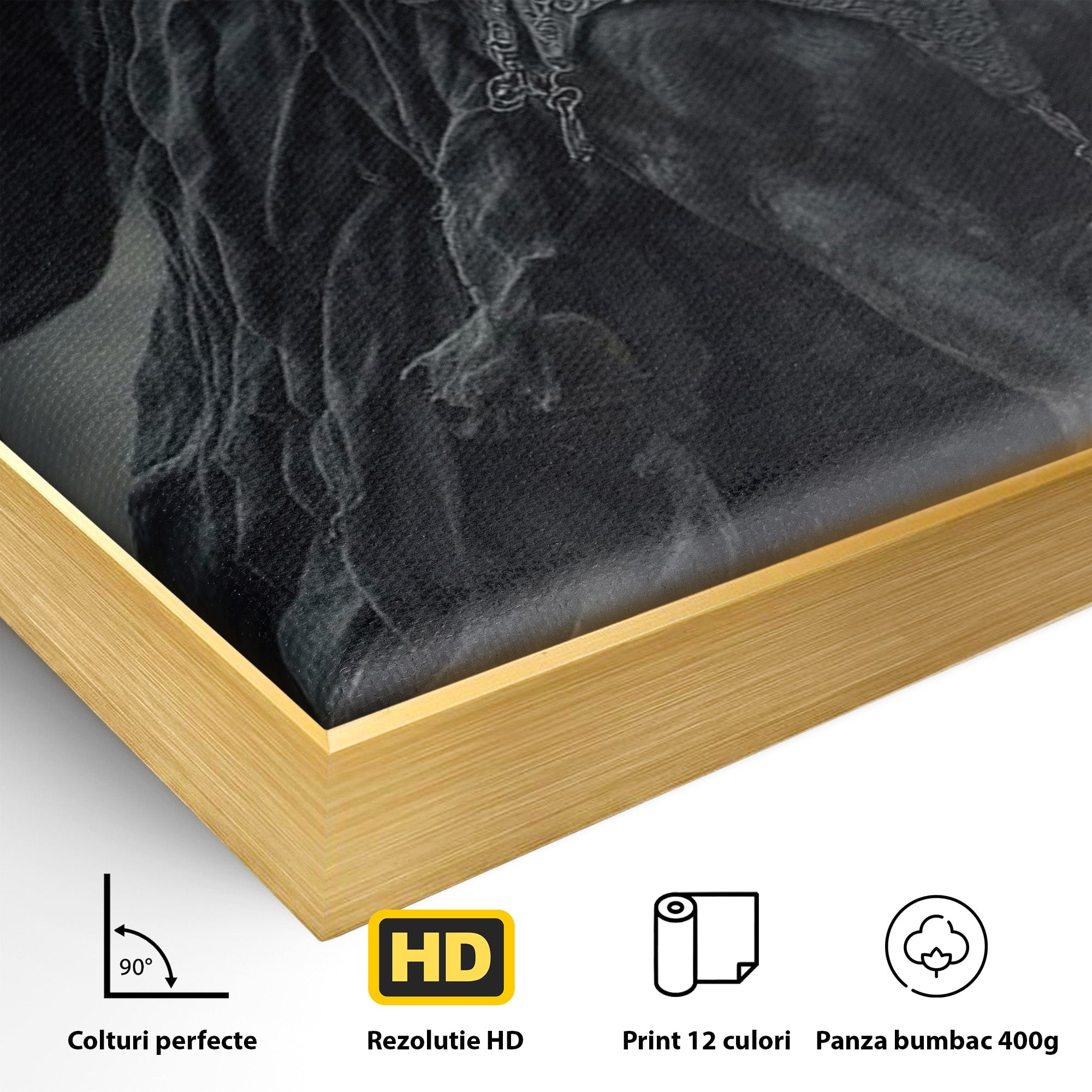Tablou Canvas Premium LuxCanva® PI1140, Cavalerul Intunecat, Soldat, Cal, Fantezie, Intuneric, Mister, Living, Dormitor, Culori Vibrante