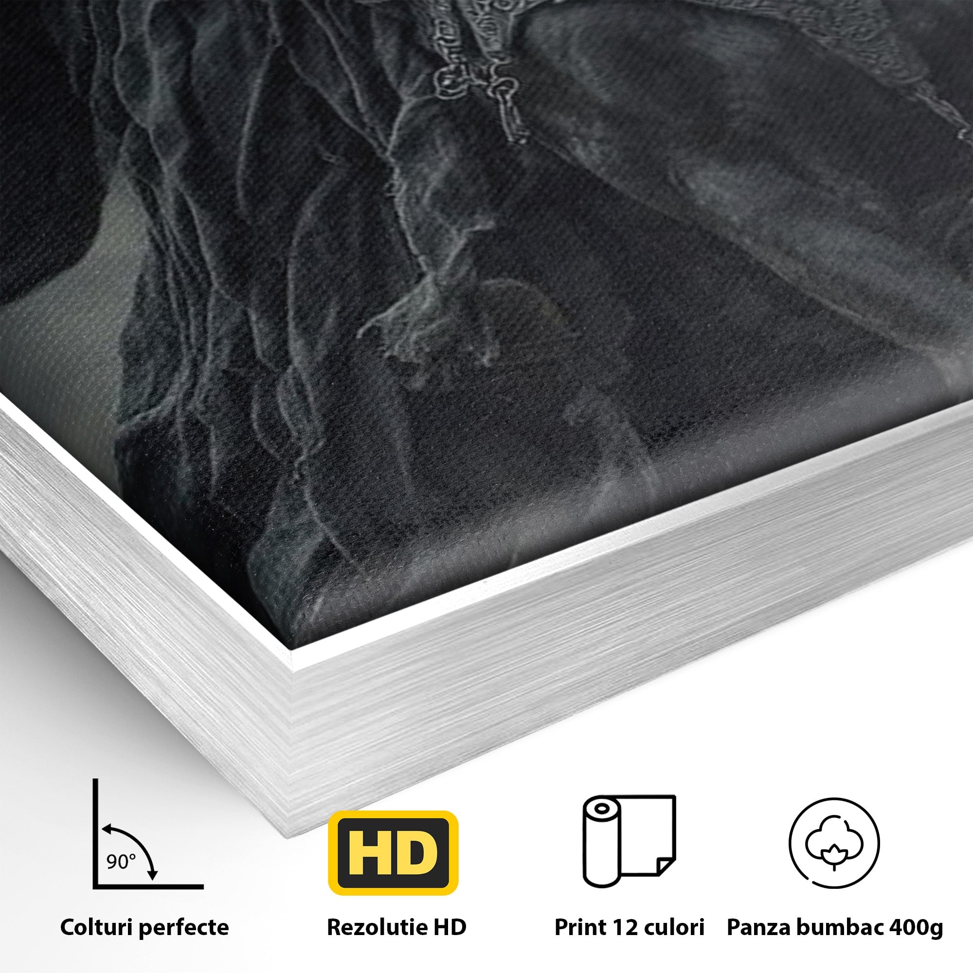 Tablou Canvas Premium LuxCanva® PI1140, Cavalerul Intunecat, Soldat, Cal, Fantezie, Intuneric, Mister, Living, Dormitor, Culori Vibrante