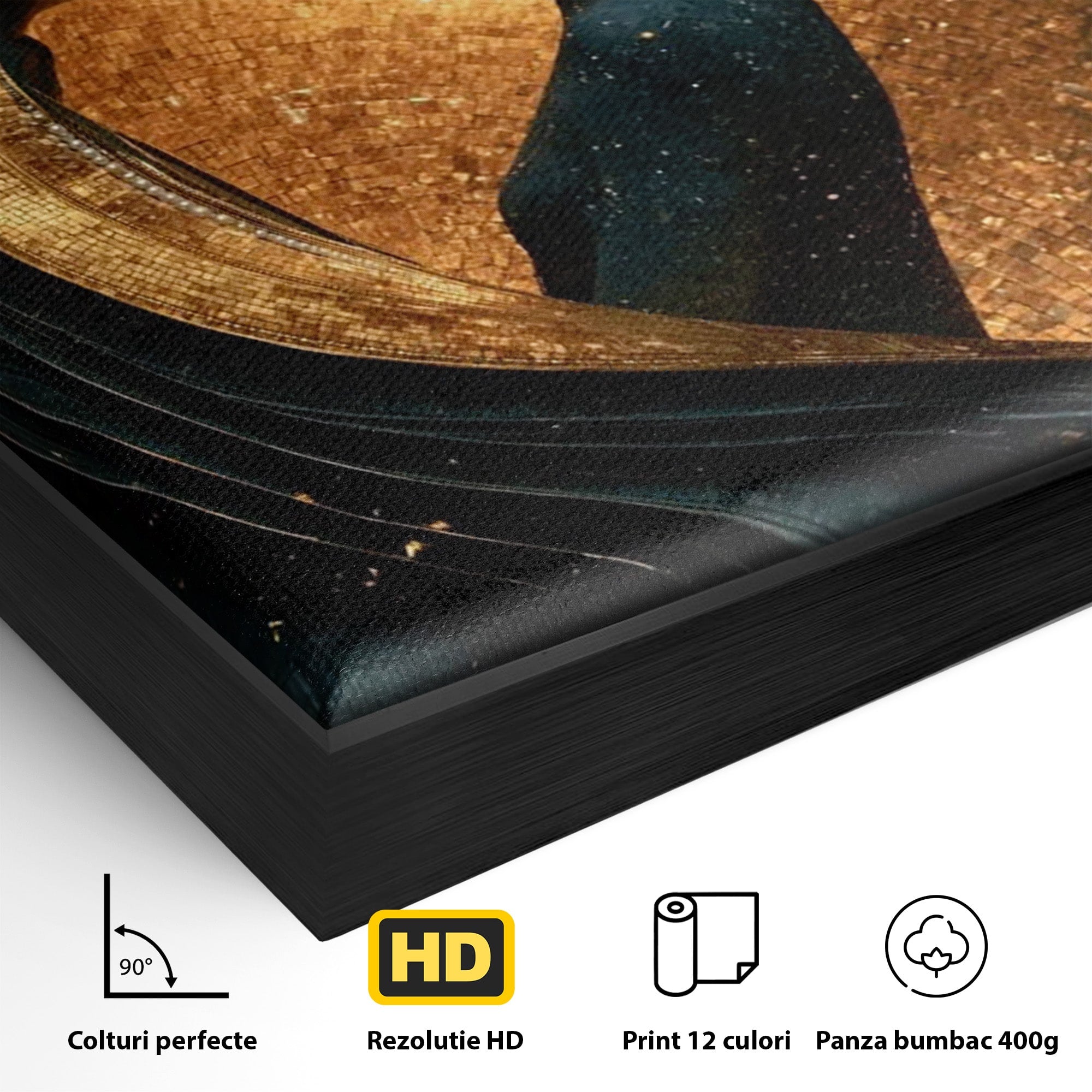 Tablou Canvas Premium LuxCanva® PI1141, Spirala Aurie, Iubire, Cuplu, Abstract, Arta, Dormitor, Culori Vibrante