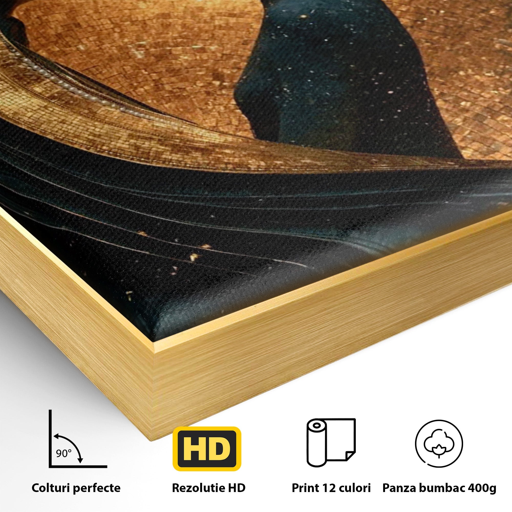 Tablou Canvas Premium LuxCanva® PI1141, Spirala Aurie, Iubire, Cuplu, Abstract, Arta, Dormitor, Culori Vibrante