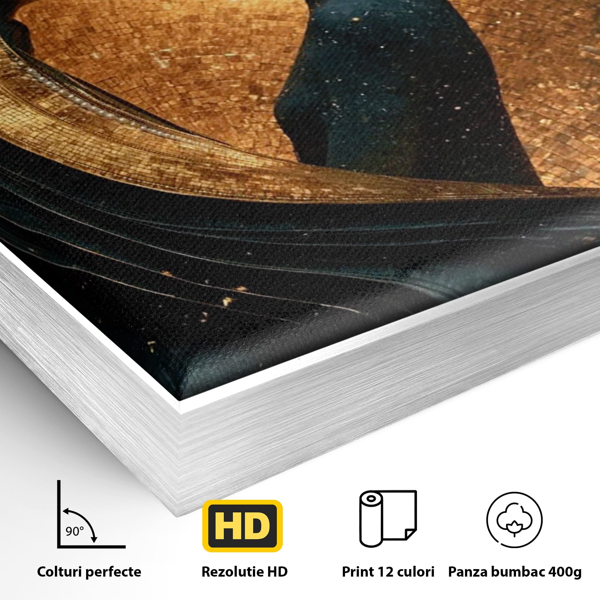 Tablou Canvas Premium LuxCanva® PI1141, Spirala Aurie, Iubire, Cuplu, Abstract, Arta, Dormitor, Culori Vibrante