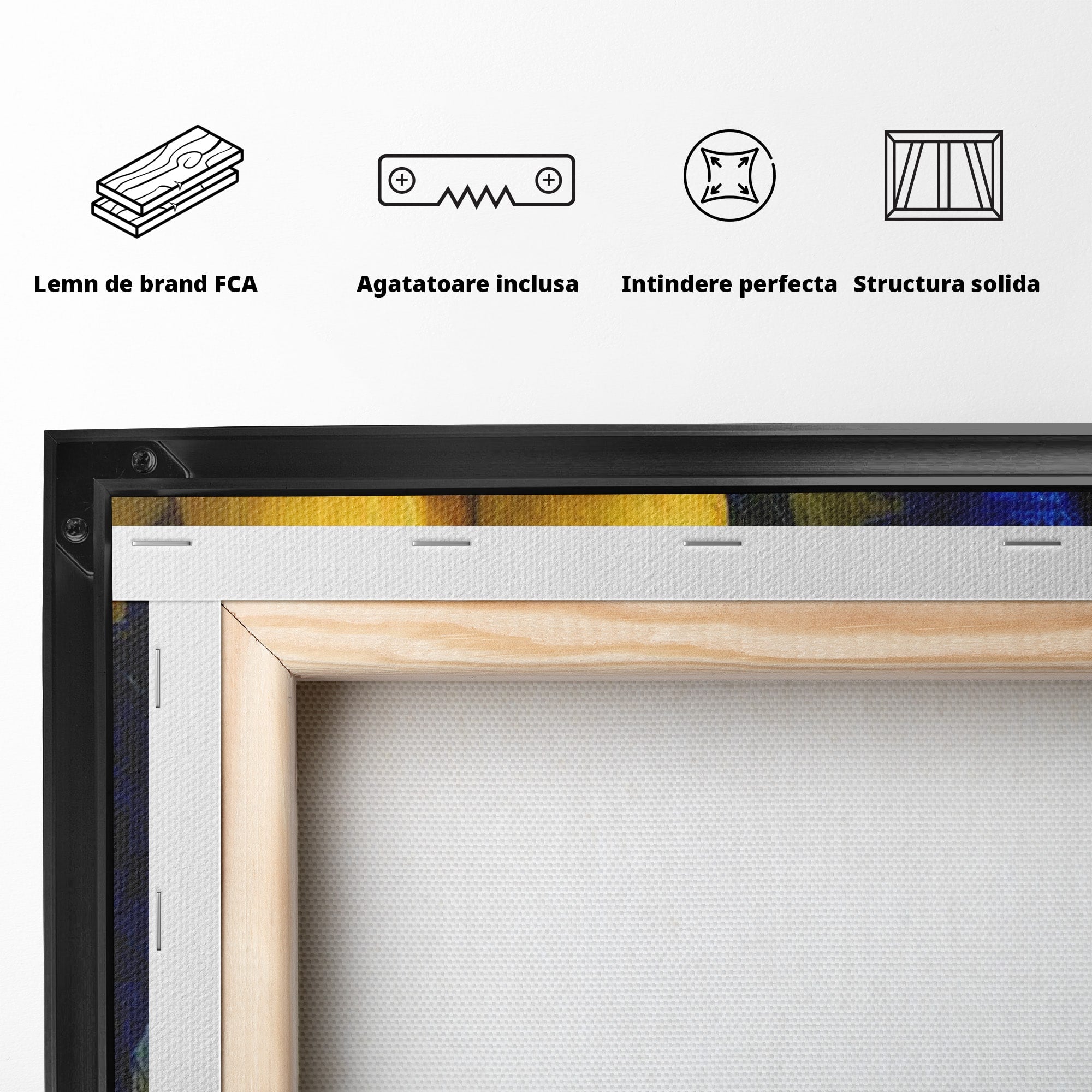 Tablou Canvas Premium LuxCanva® PI1143, Lamai In Vase Albastre, Citrice, Galben, Arta, Clasica, Natura, Statica, Living, Bucatarie, Culori Vibrante