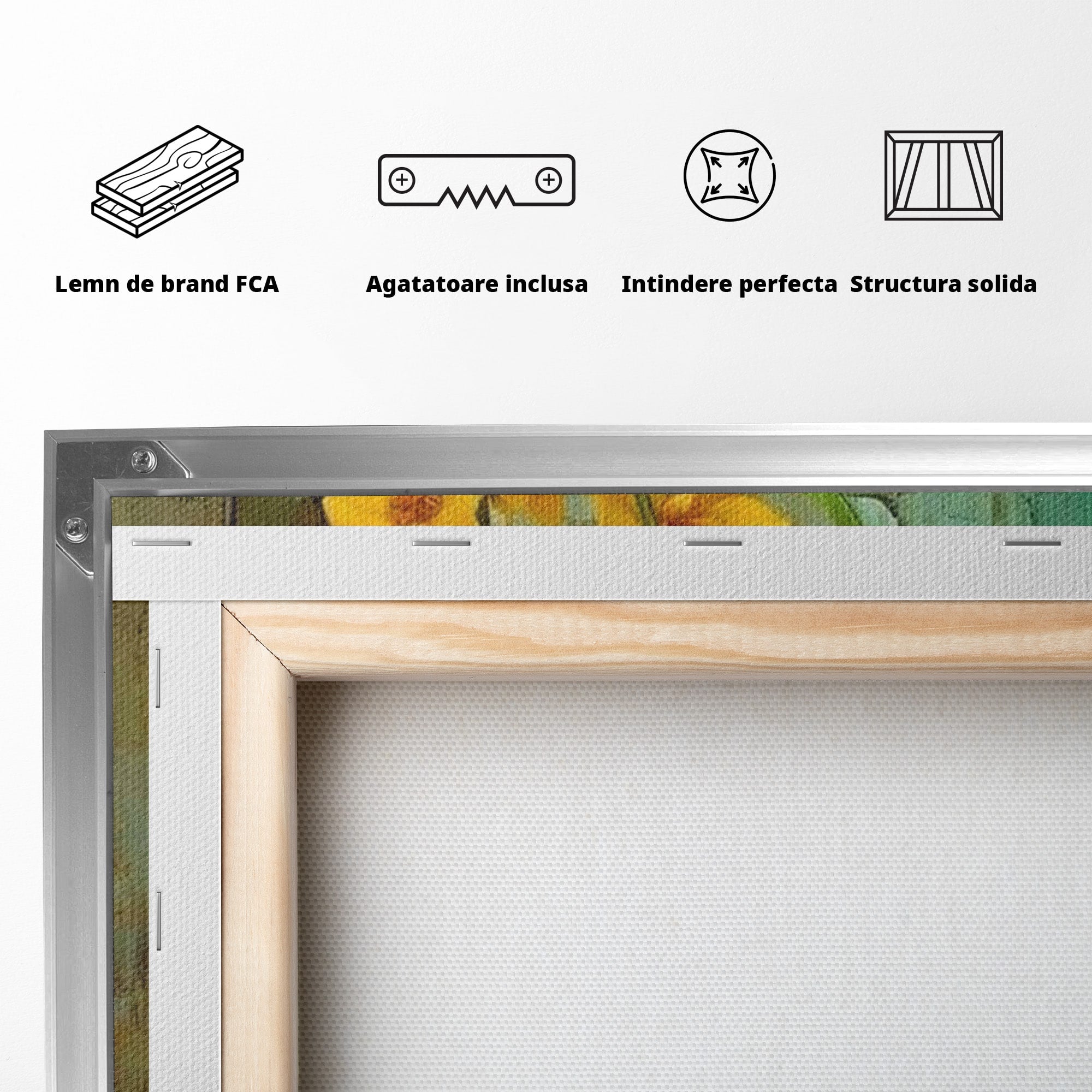 Tablou Canvas Premium LuxCanva® PI1144, Orhidee Galbene in Vaza, Planta, Flori, Glastra, Living, Natura, Decor Elegant, Culori Vibrante