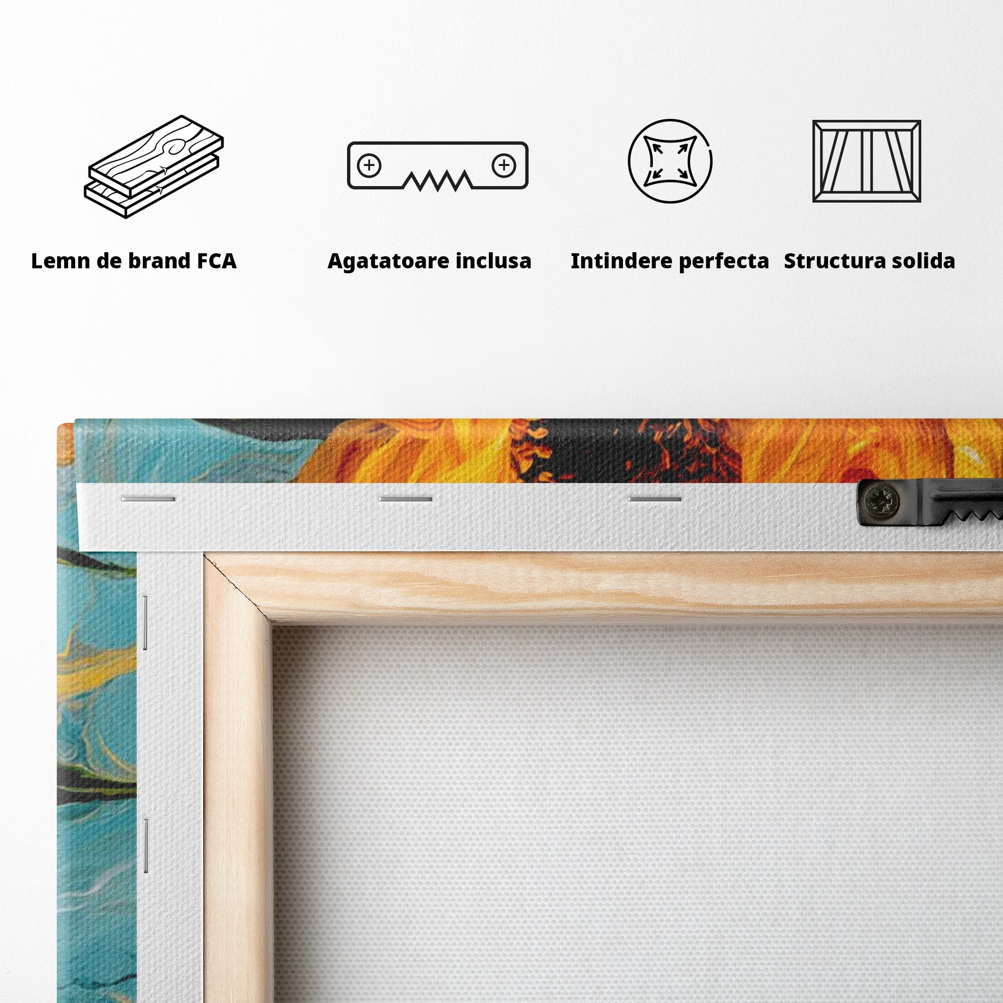 Tablou Canvas Premium LuxCanva® PI1145, Floarea Soarelui, Seminte, Natura, Living, Dormitor, Arta, Culori Vibrante