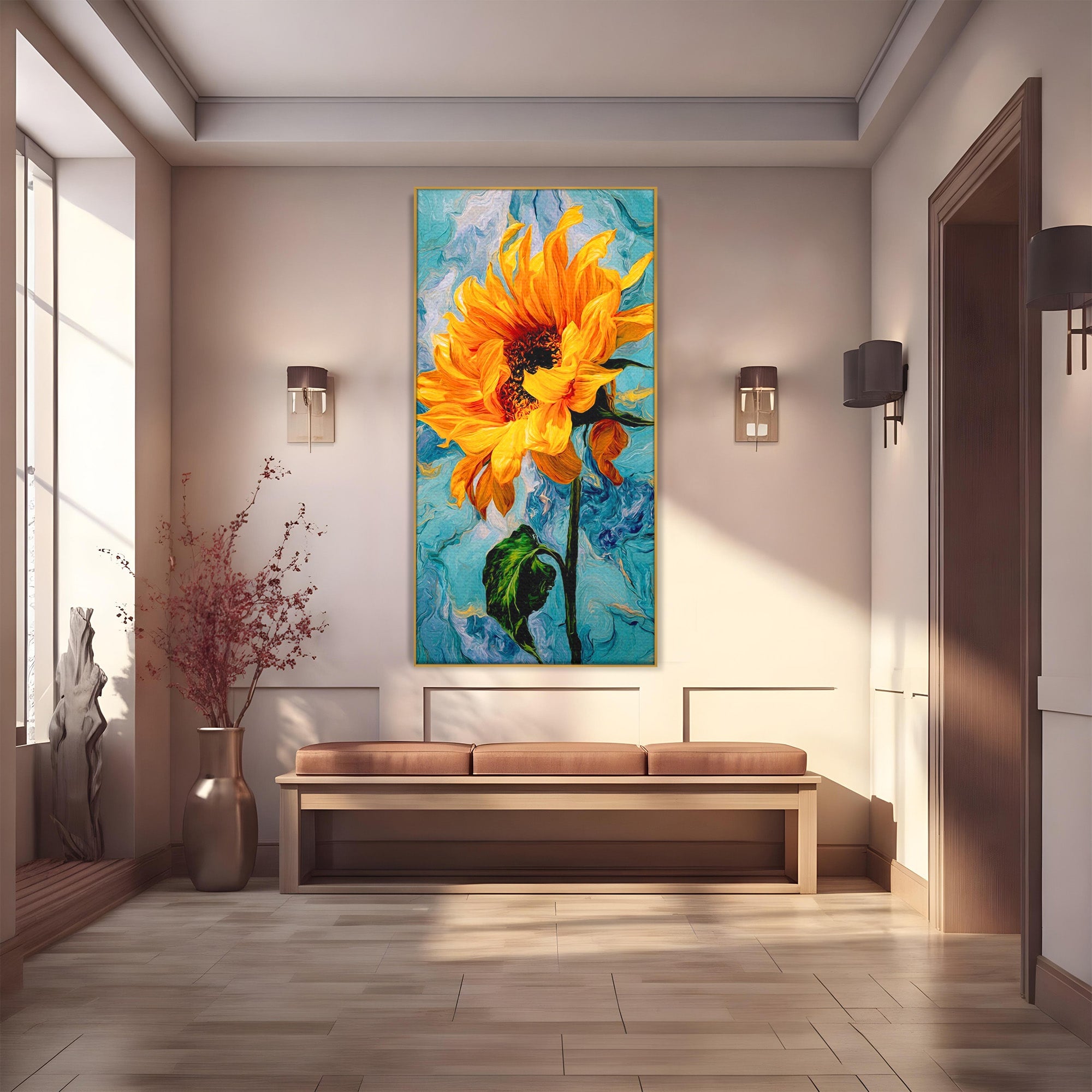 Tablou Canvas Premium LuxCanva® PI1145, Floarea Soarelui, Seminte, Natura, Living, Dormitor, Arta, Culori Vibrante