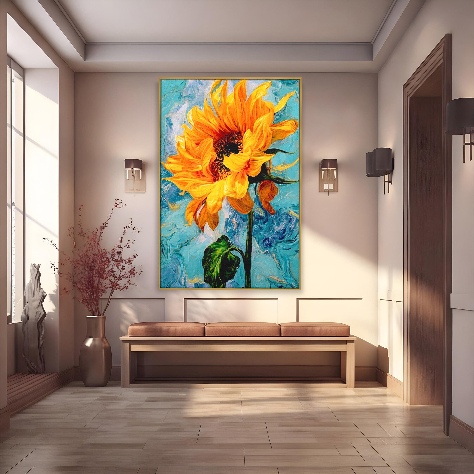 Tablou Canvas Premium LuxCanva® PI1145, Floarea Soarelui, Seminte, Natura, Living, Dormitor, Arta, Culori Vibrante