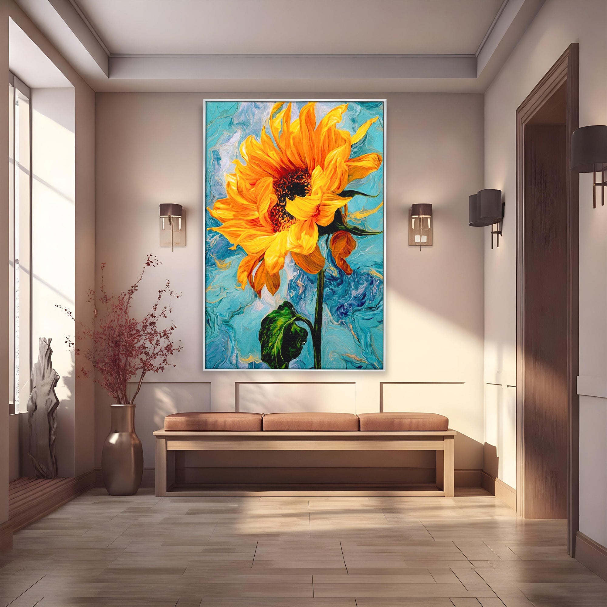 Tablou Canvas Premium LuxCanva® PI1145, Floarea Soarelui, Seminte, Natura, Living, Dormitor, Arta, Culori Vibrante