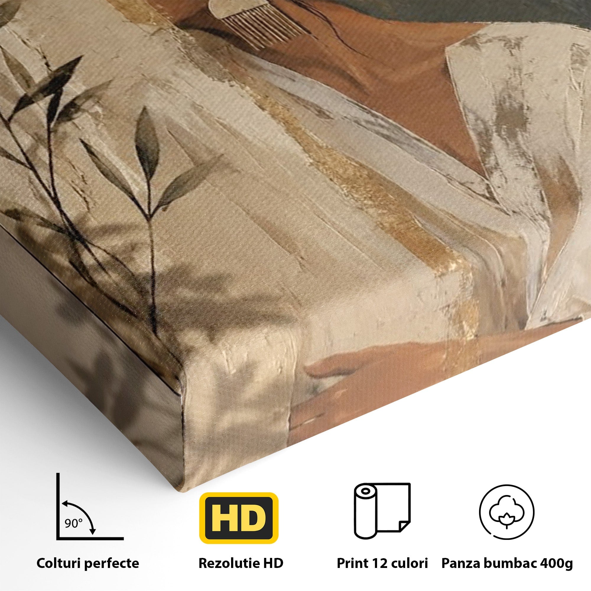 Tablou Canvas Premium LuxCanva® PI1146, Misterul Femeii Cu Cerc Auriu, Diva, Portret, Abstract, Eleganta, Dormitor, Culori Vibrante
