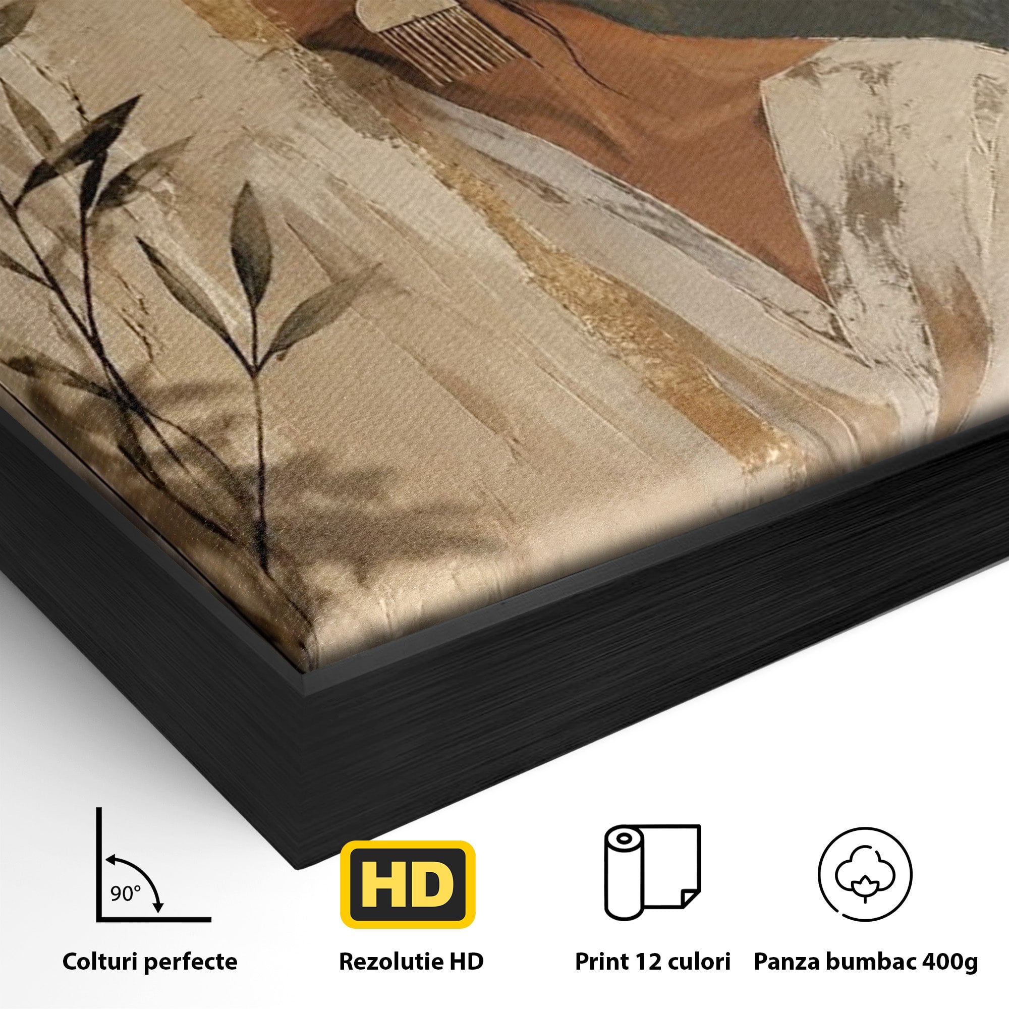 Tablou Canvas Premium LuxCanva® PI1146, Misterul Femeii Cu Cerc Auriu, Diva, Portret, Abstract, Eleganta, Dormitor, Culori Vibrante