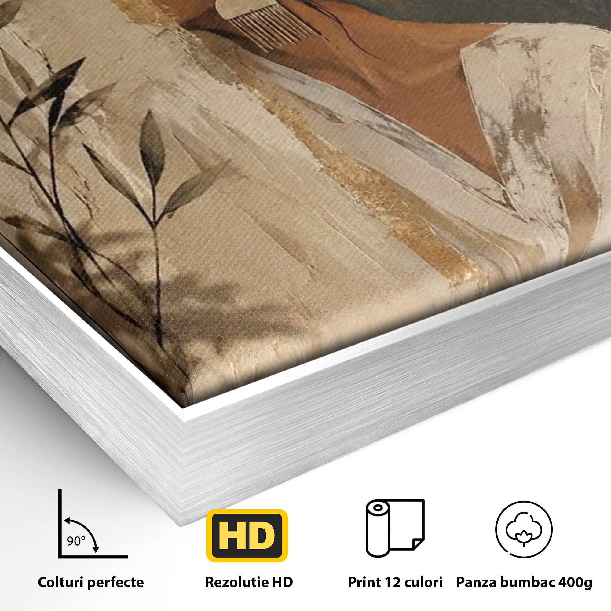 Tablou Canvas Premium LuxCanva® PI1146, Misterul Femeii Cu Cerc Auriu, Diva, Portret, Abstract, Eleganta, Dormitor, Culori Vibrante