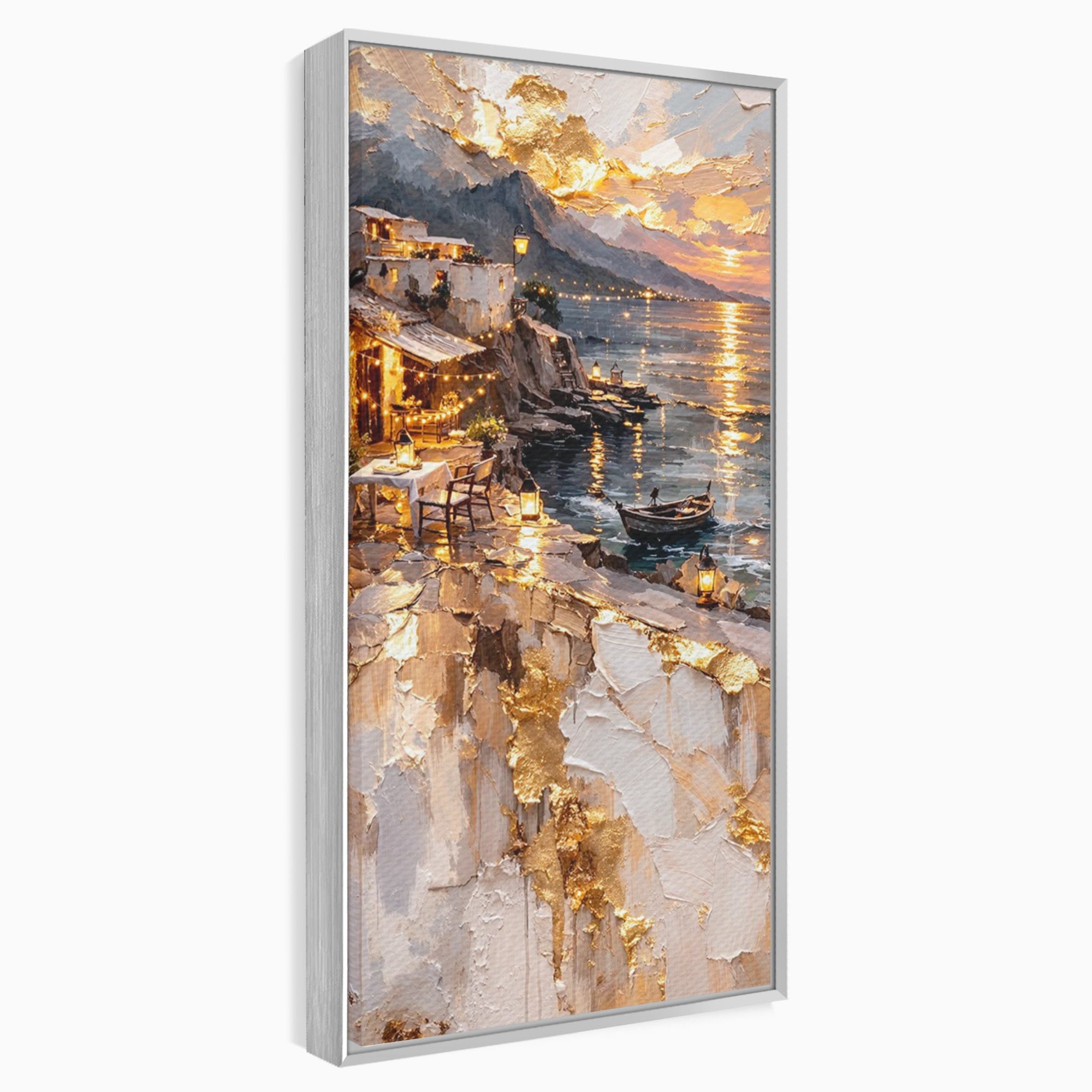 Tablou Canvas Premium LuxCanva® PI1147, Apus Mediteranean, Seara, Mare, Peisaj, Mediterranean, Living, Culori Vibrante