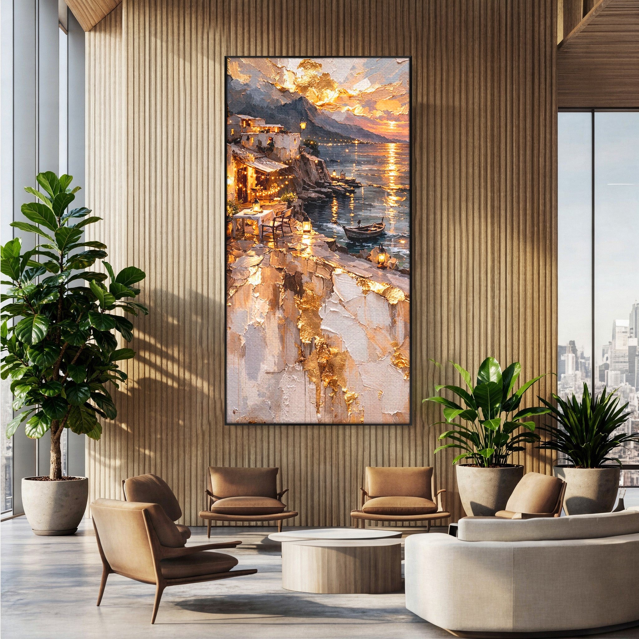Tablou Canvas Premium LuxCanva® PI1147, Apus Mediteranean, Seara, Mare, Peisaj, Mediterranean, Living, Culori Vibrante