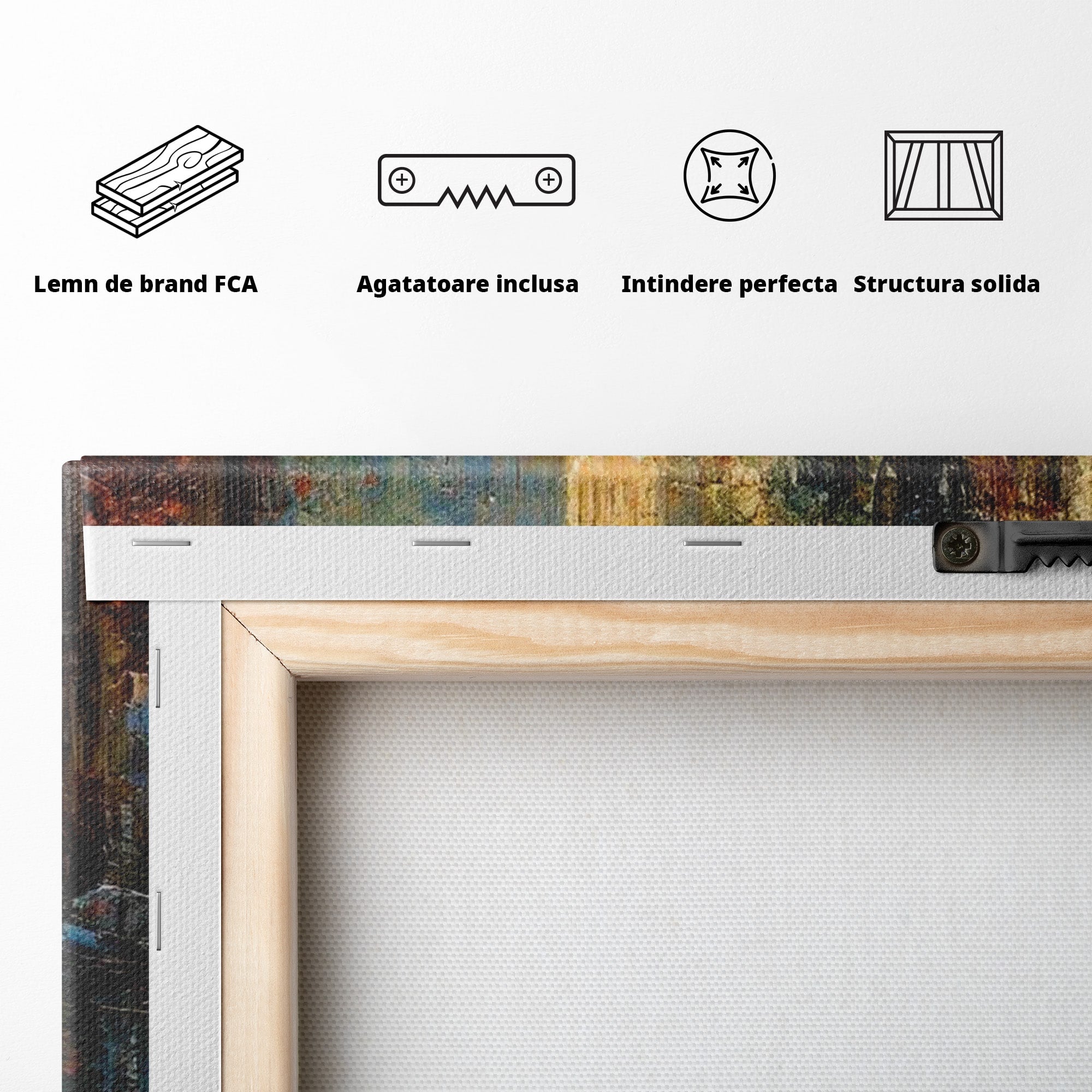 Tablou Canvas Premium LuxCanva® PI1148, Canalul Linistit, Peisaj, Apa, Barci, Toamna, Oras, Living, Culori Vibrante