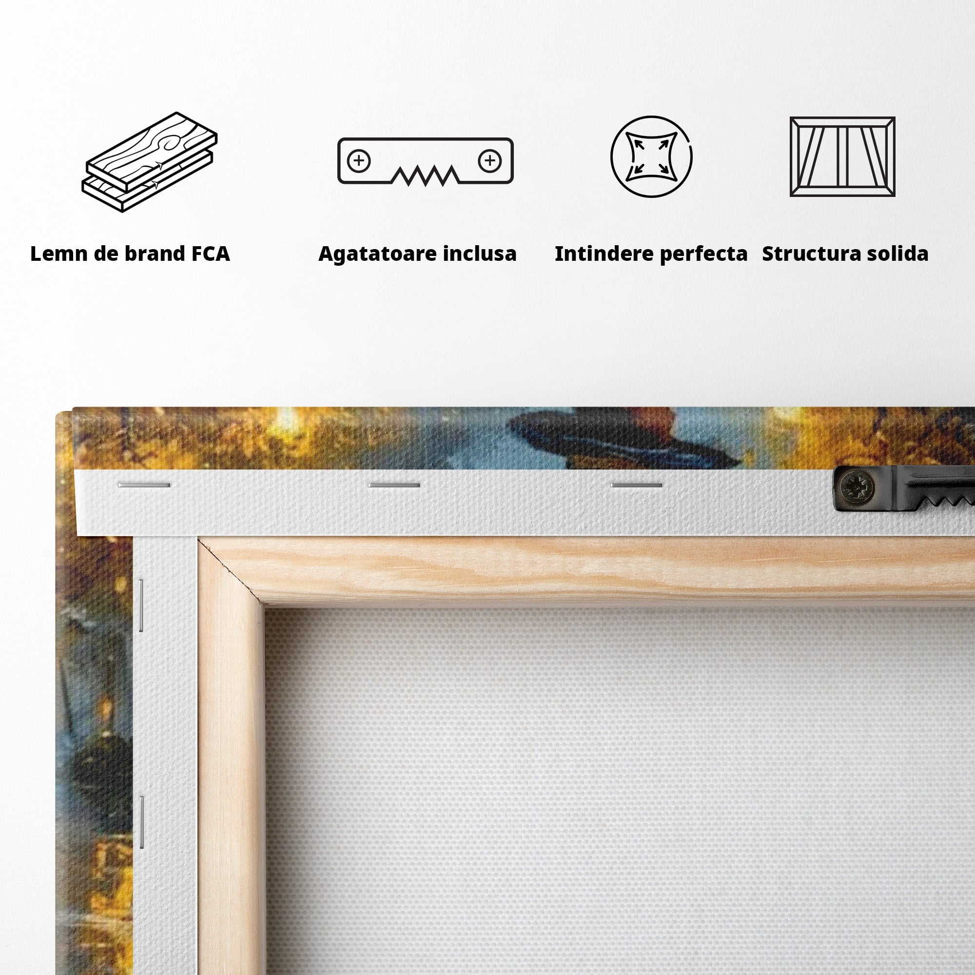 Tablou Canvas Premium LuxCanva® PI1149, Femeie Pe Strada Noaptea, Diafan, Plimbare, Alee, Romantic, Living, Toamna, Culori Vibrante