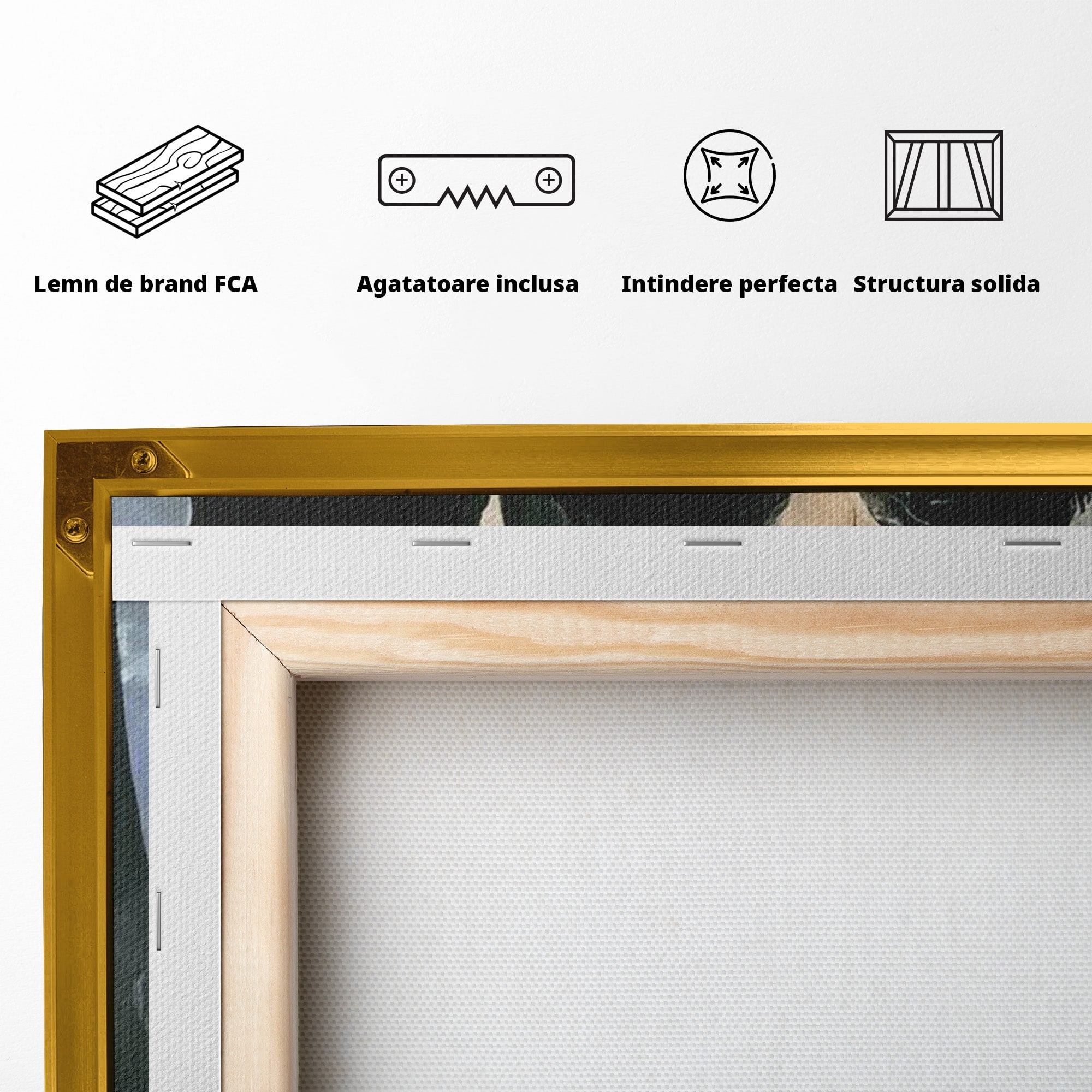 Tablou Canvas Premium LuxCanva® PI1151, Umbre Sub Luna Plina, Fantasy, Cavaleri, Negru, Noapte, Dormitor, Culori Vibrante