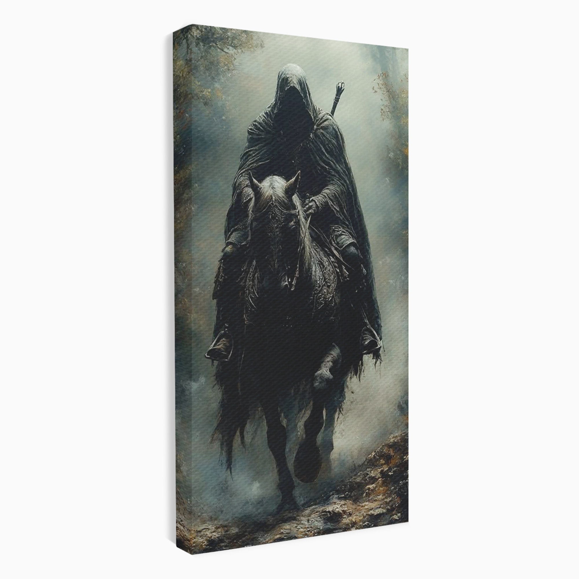 Tablou Canvas Premium LuxCanva® PI1152, Calaretul Misterios, Cavaler, Cal, Fantezie, Mister, Aventura, Living, Culori Vibrante