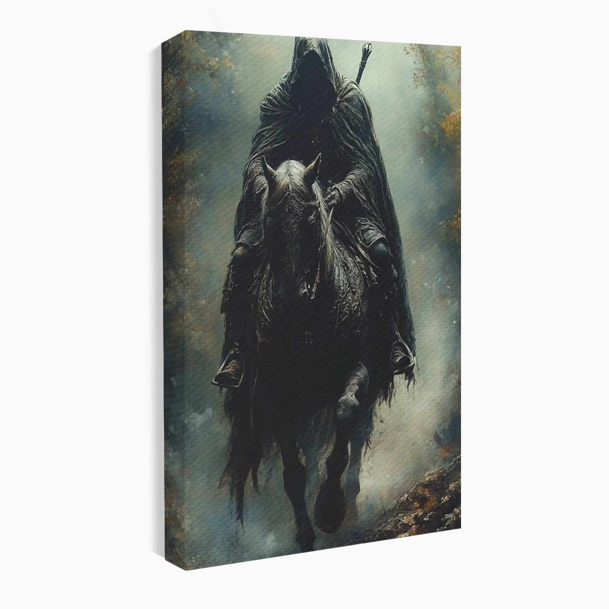 Tablou Canvas Premium LuxCanva® PI1152, Calaretul Misterios, Cavaler, Cal, Fantezie, Mister, Aventura, Living, Culori Vibrante