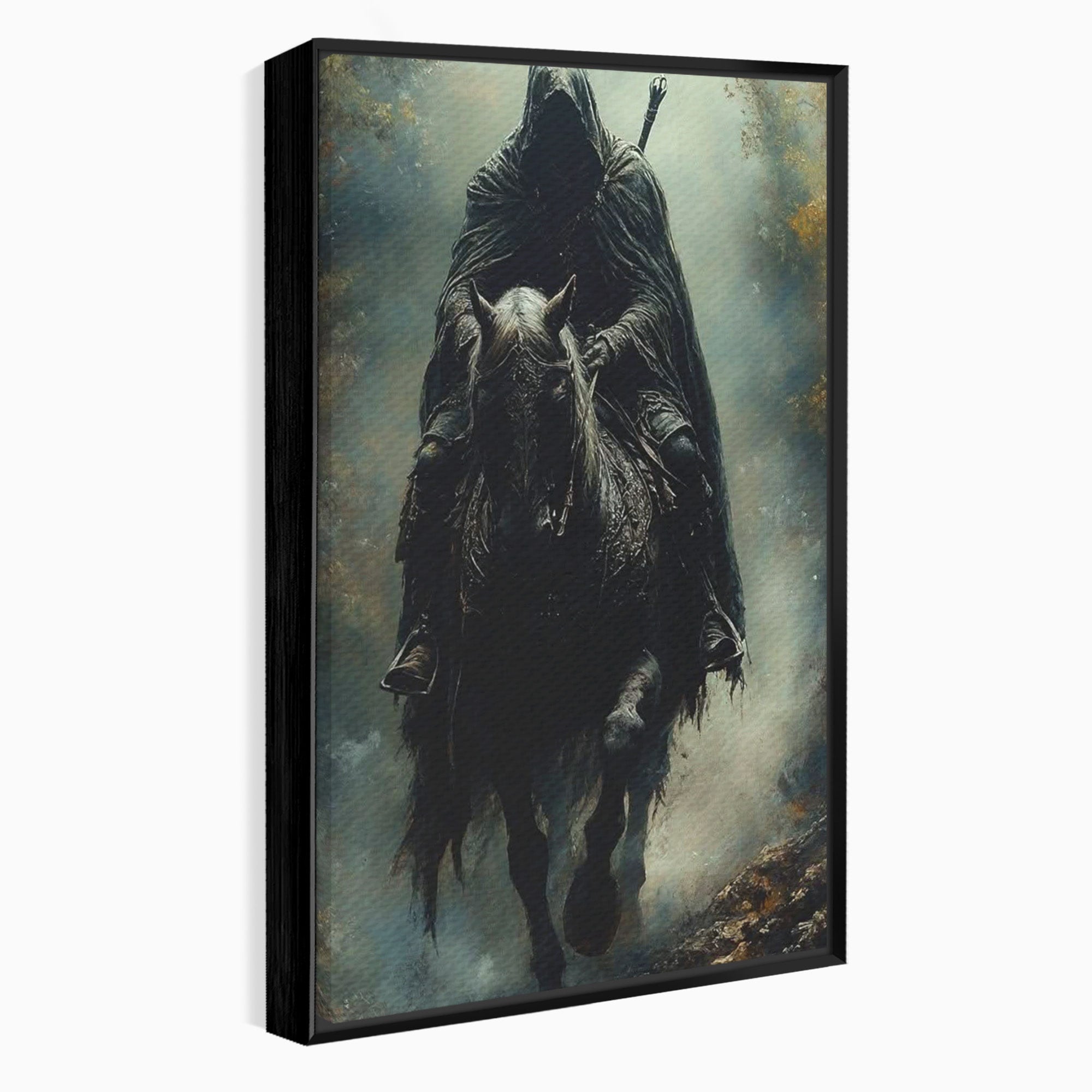 Tablou Canvas Premium LuxCanva® PI1152, Calaretul Misterios, Cavaler, Cal, Fantezie, Mister, Aventura, Living, Culori Vibrante