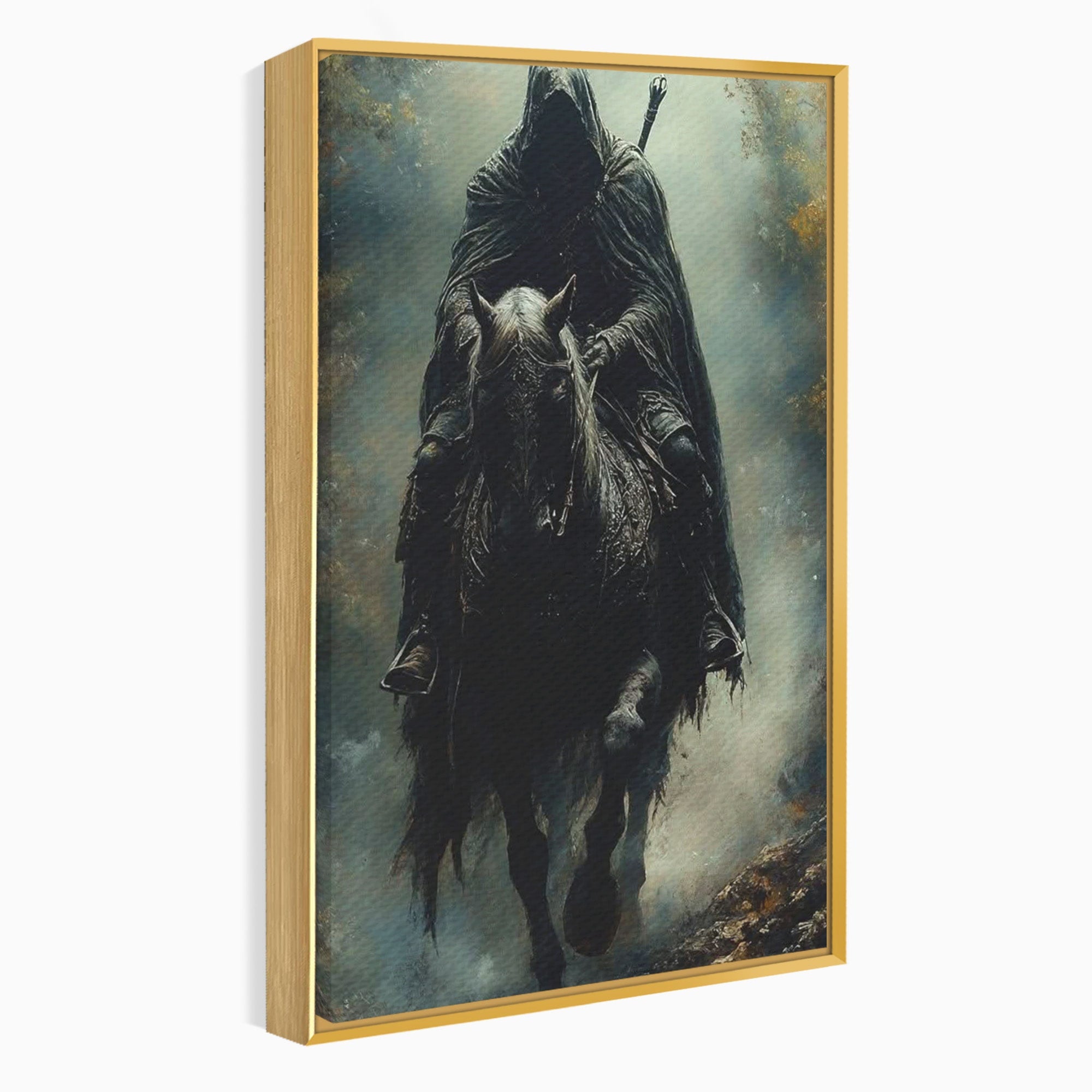 Tablou Canvas Premium LuxCanva® PI1152, Calaretul Misterios, Cavaler, Cal, Fantezie, Mister, Aventura, Living, Culori Vibrante