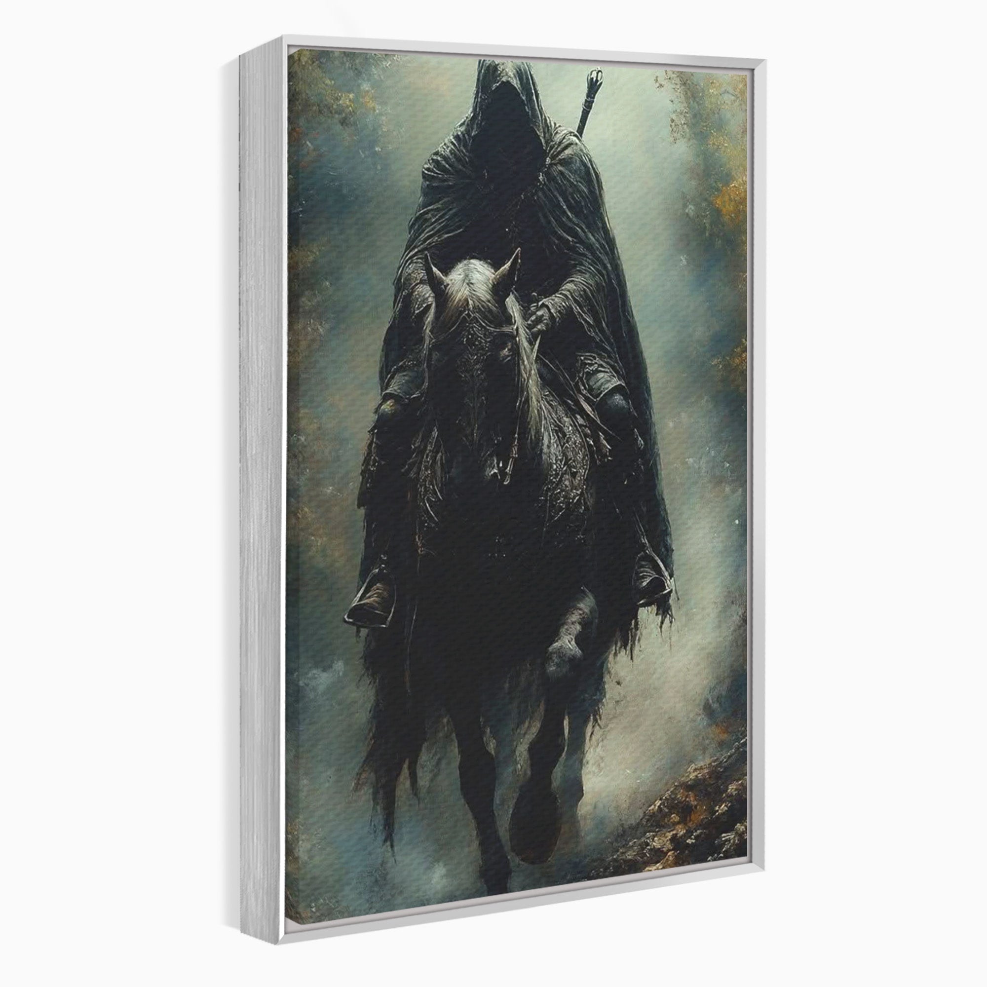 Tablou Canvas Premium LuxCanva® PI1152, Calaretul Misterios, Cavaler, Cal, Fantezie, Mister, Aventura, Living, Culori Vibrante