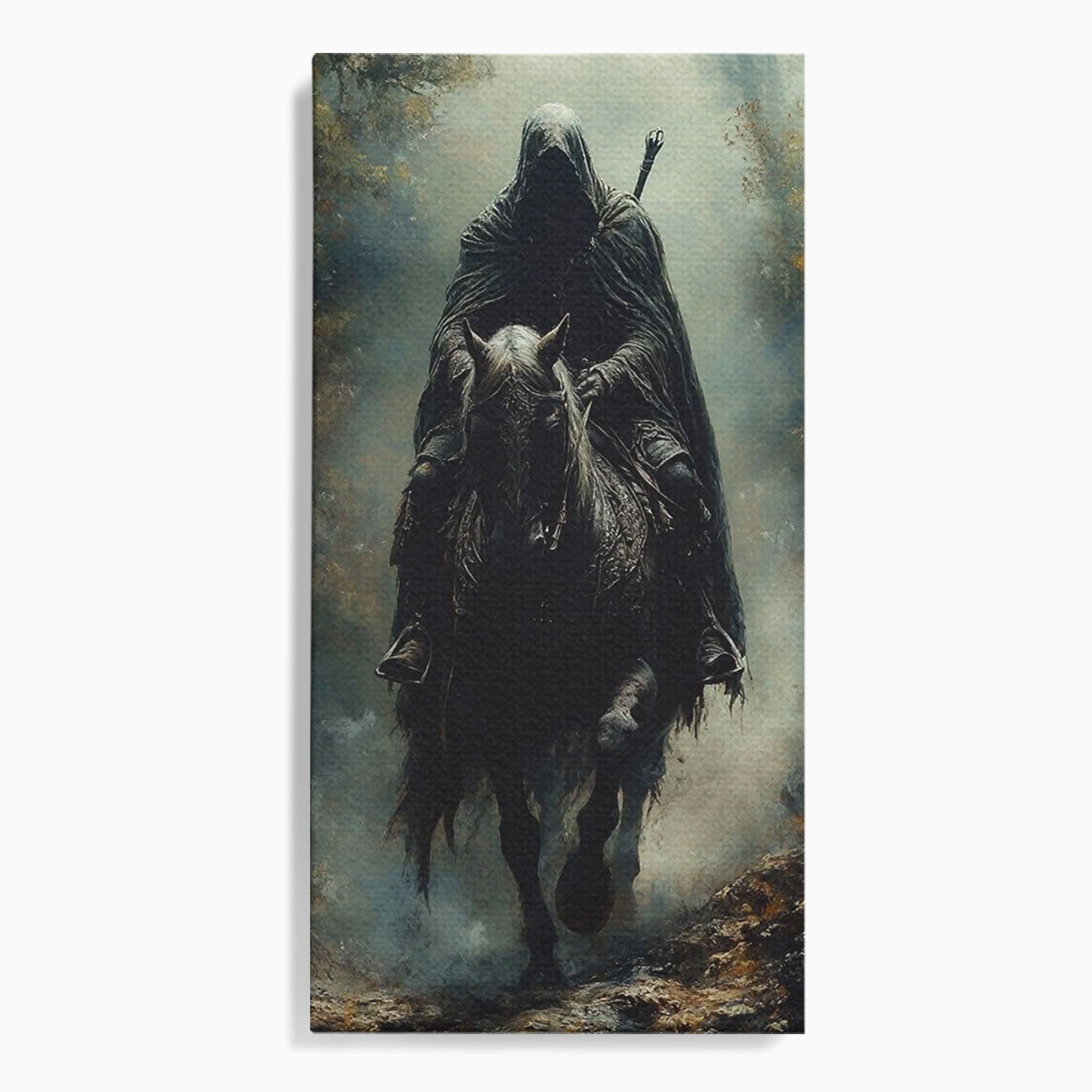 Tablou Canvas Premium LuxCanva® PI1152, Calaretul Misterios, Cavaler, Cal, Fantezie, Mister, Aventura, Living, Culori Vibrante