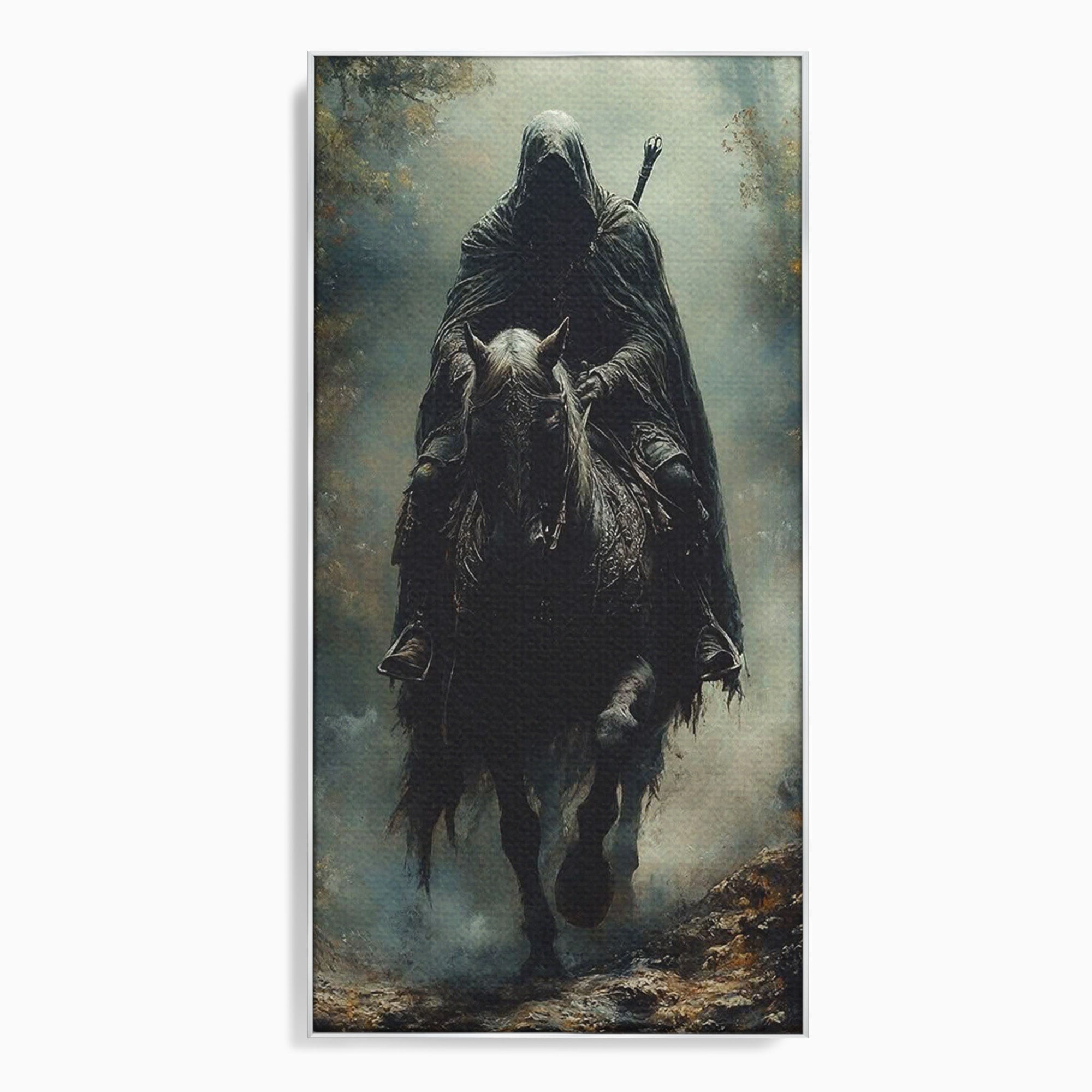 Tablou Canvas Premium LuxCanva® PI1152, Calaretul Misterios, Cavaler, Cal, Fantezie, Mister, Aventura, Living, Culori Vibrante